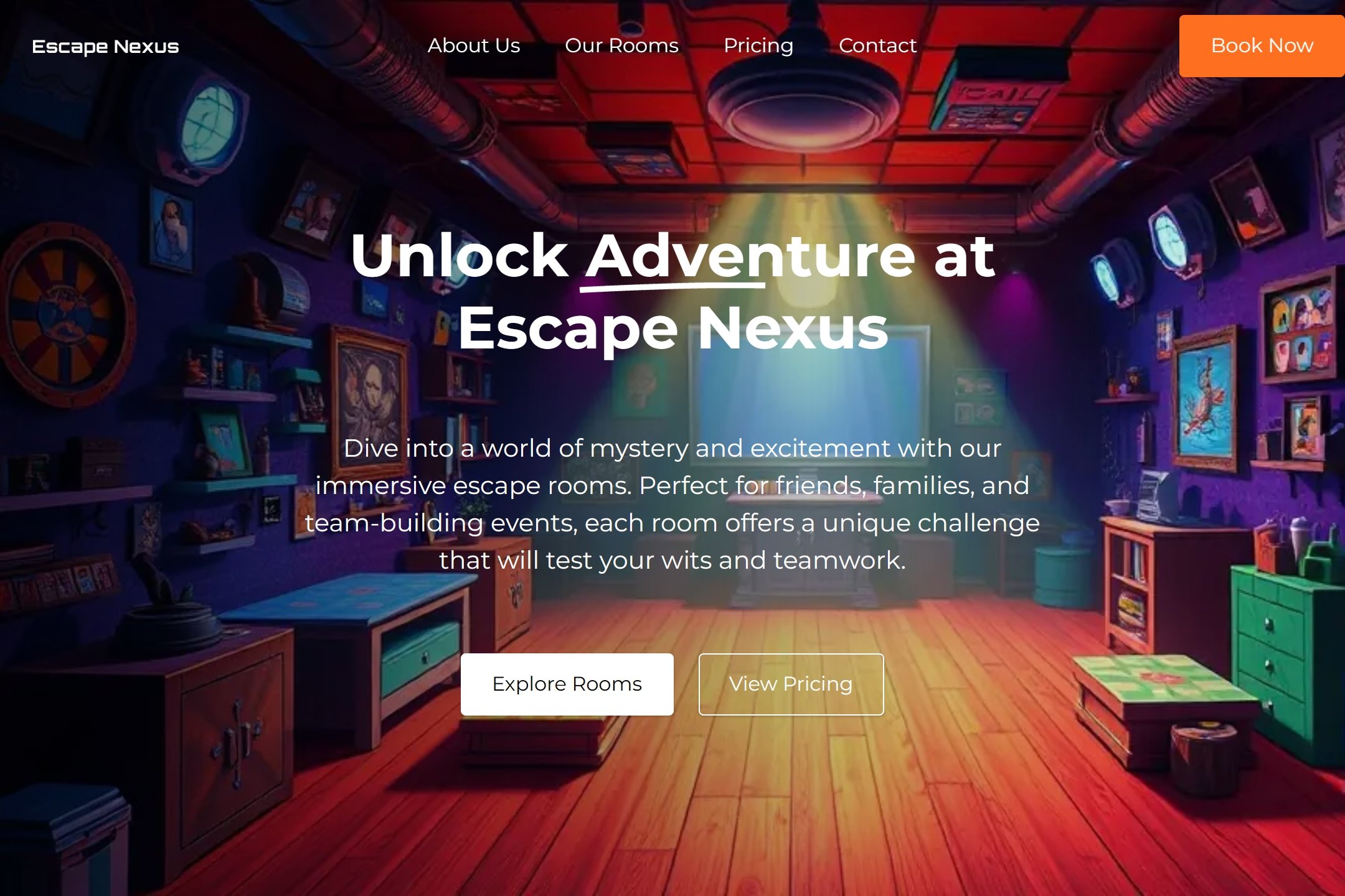 Escape room website template
