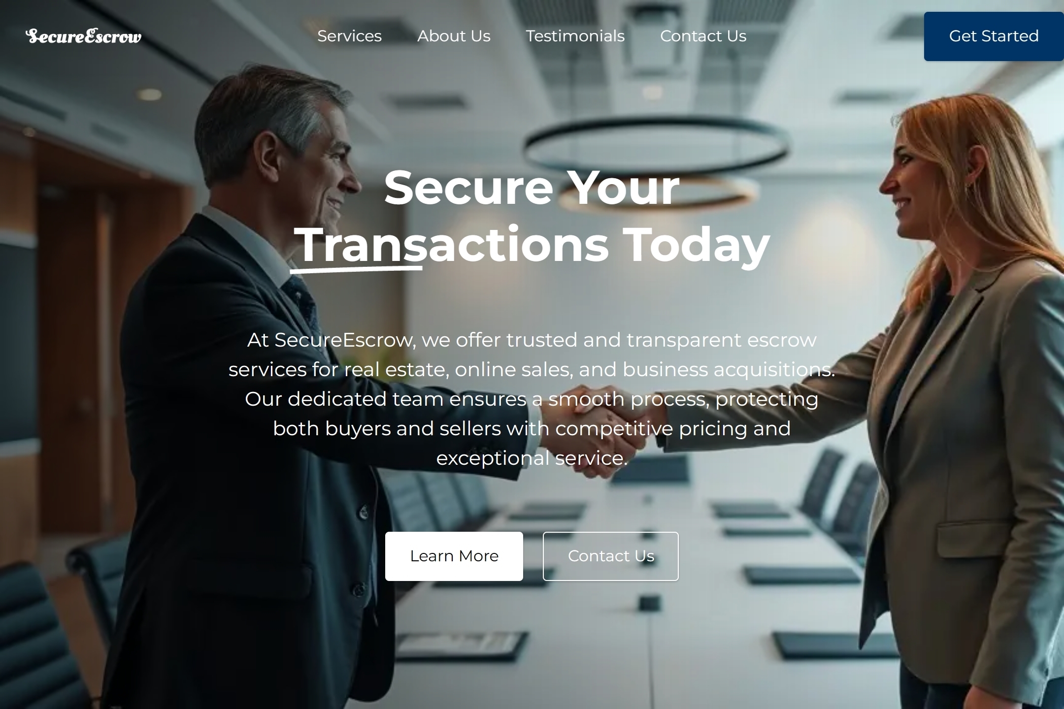 Escrow service website template