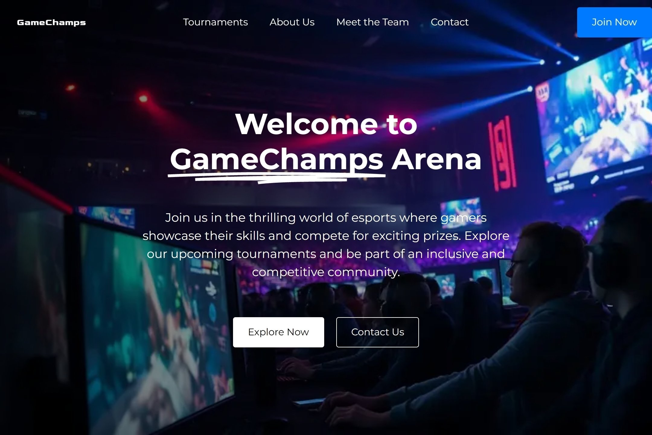 Esports competition website template