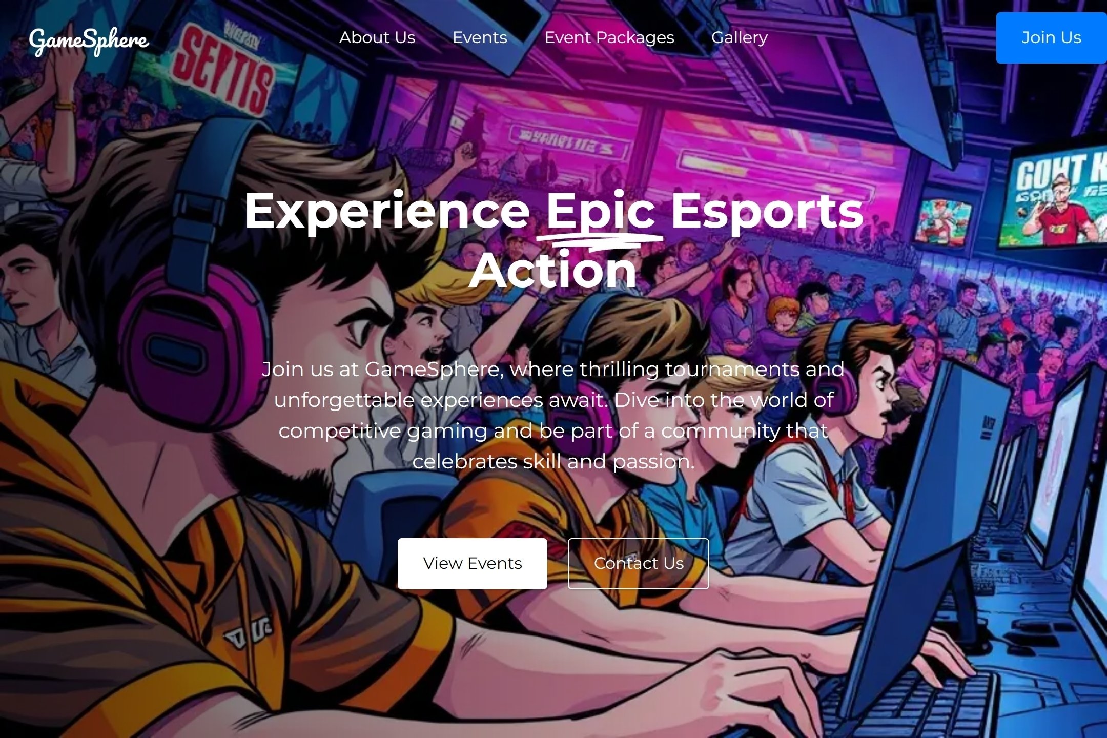 Esports event website template