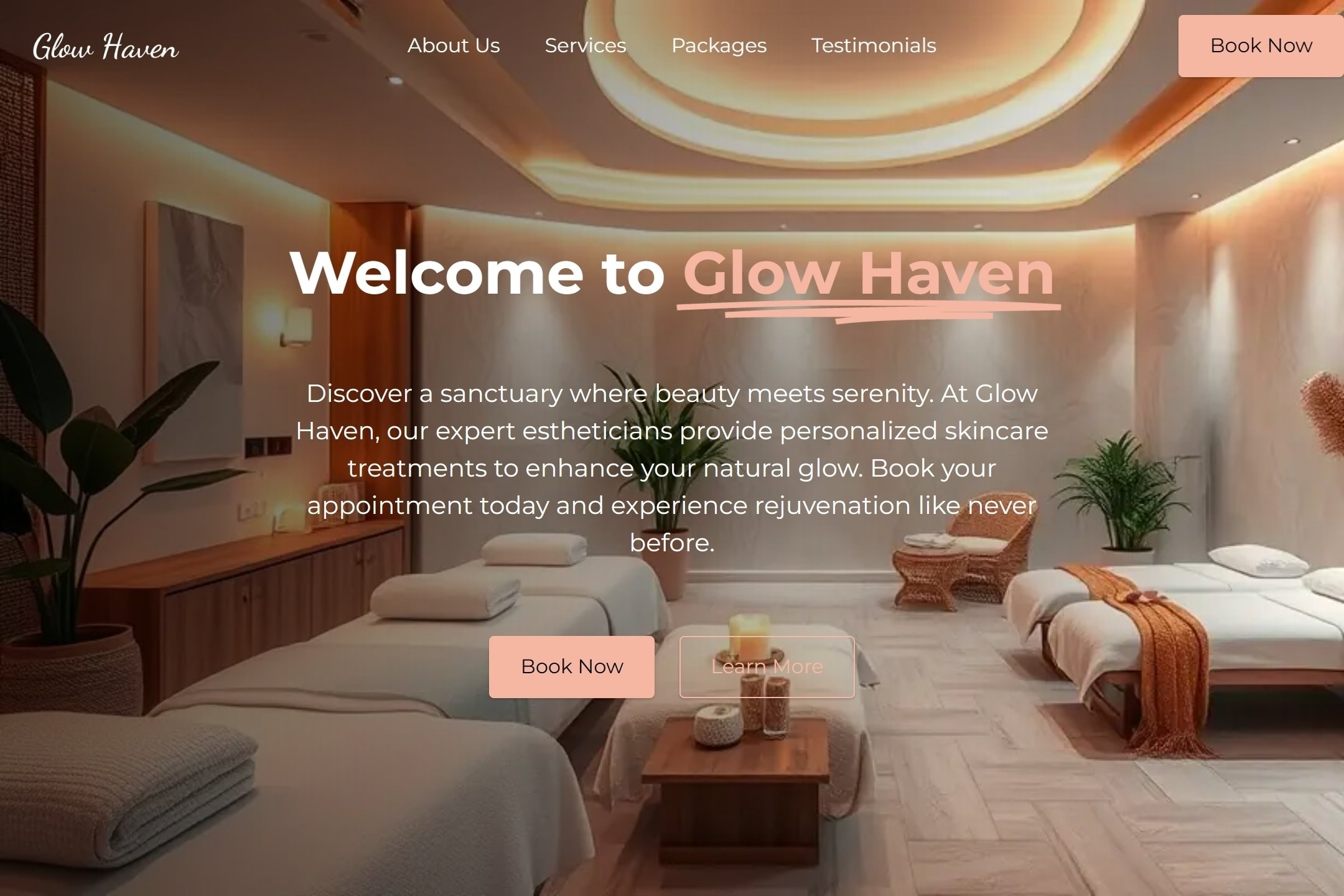 Esthetician website template