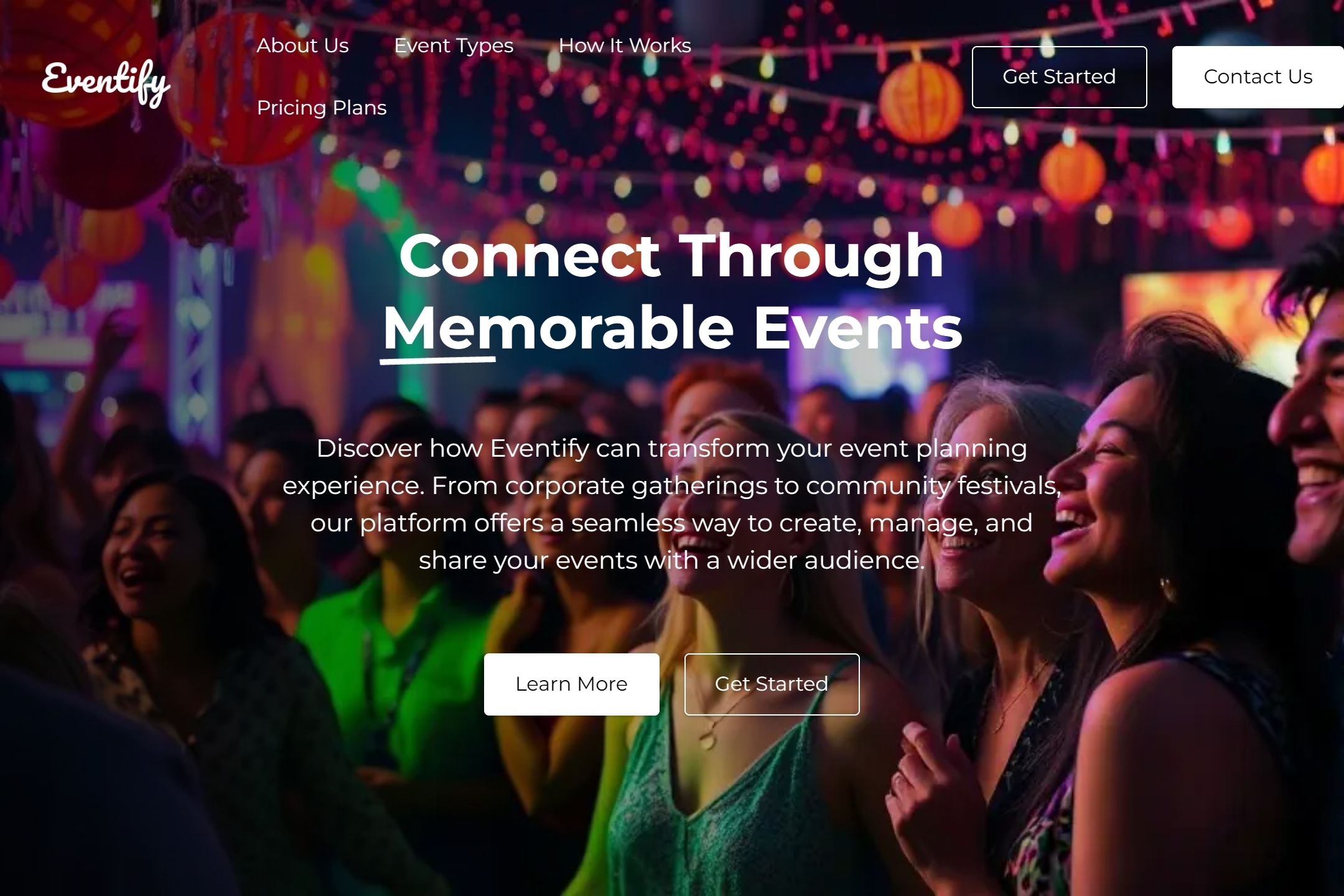 Event announcement website template