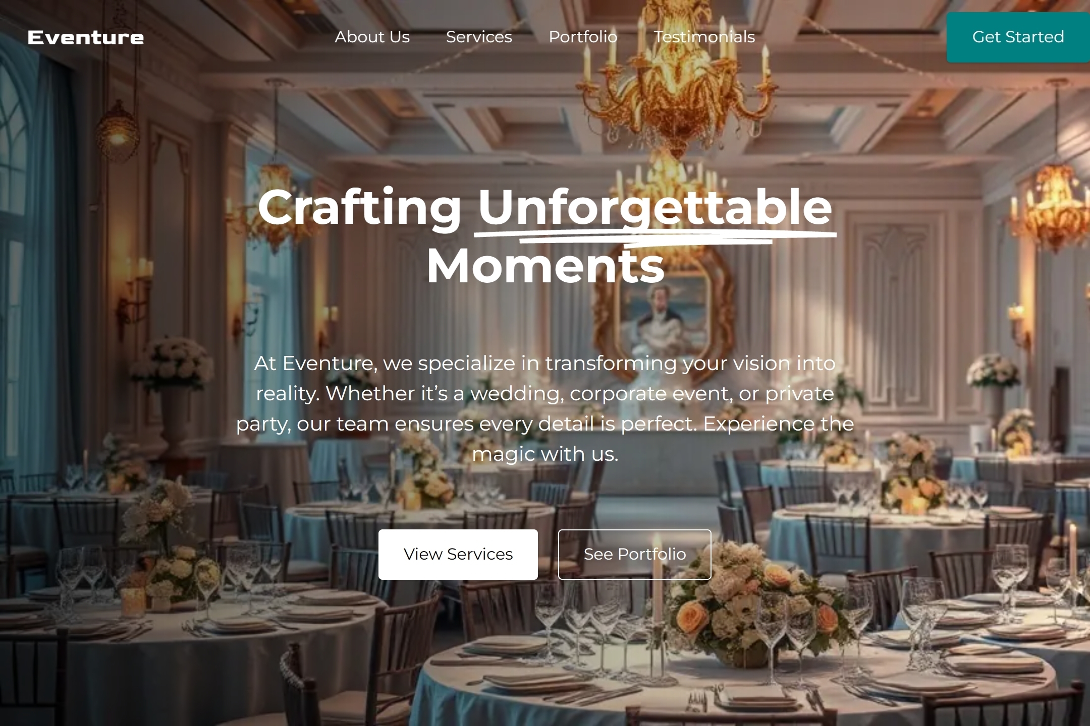 Event management company website template