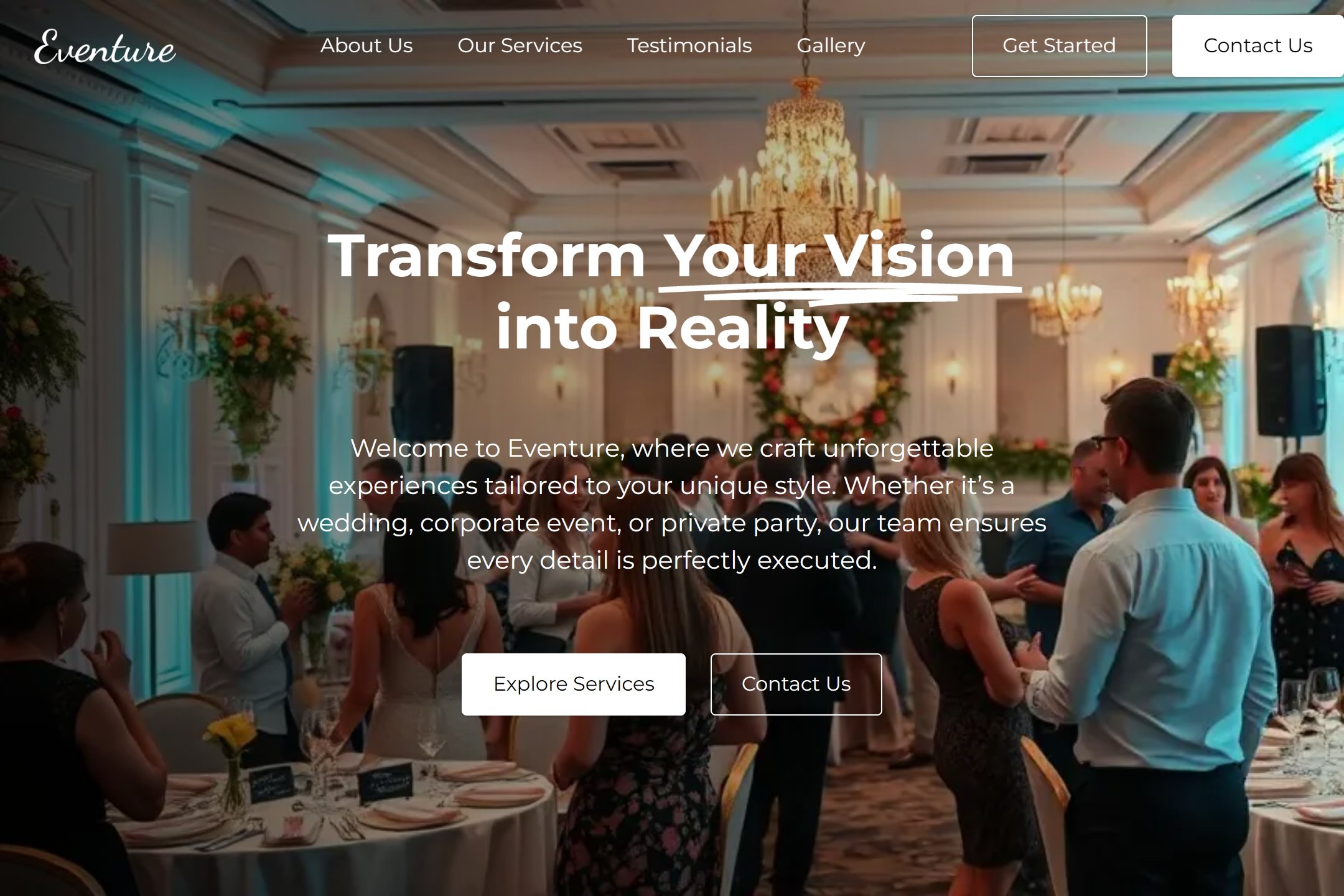 Event planner website template
