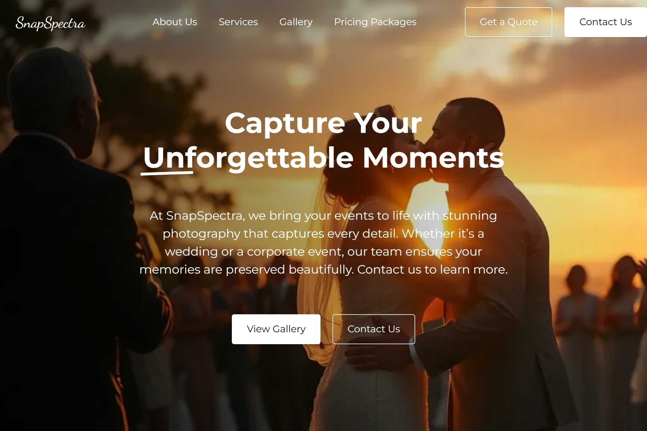 Events photographer website template