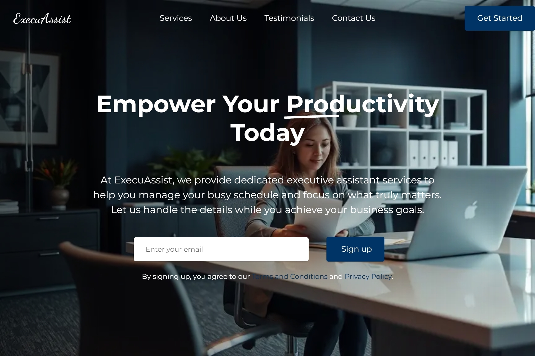 Executive assistant website template