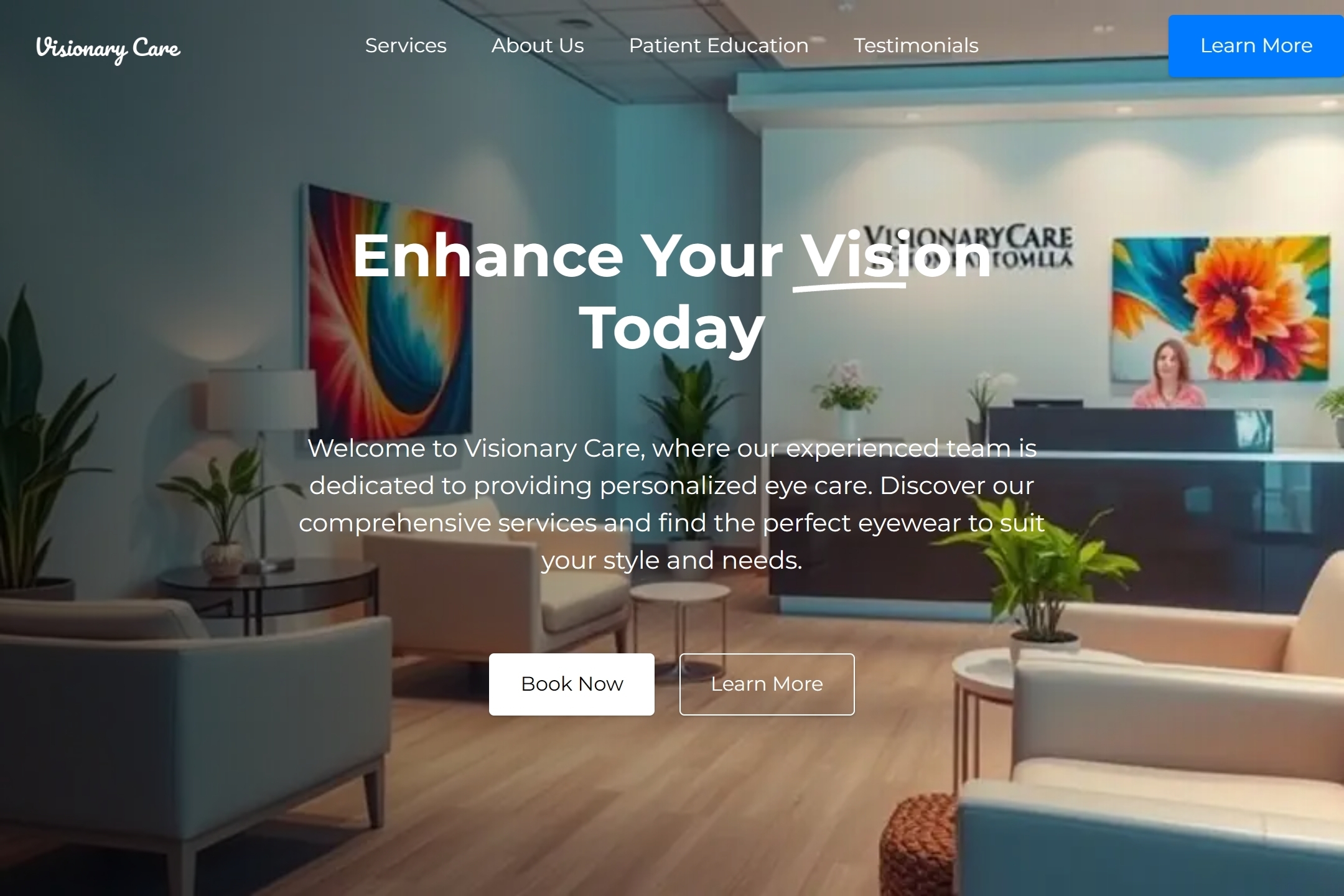 Eye care center website template