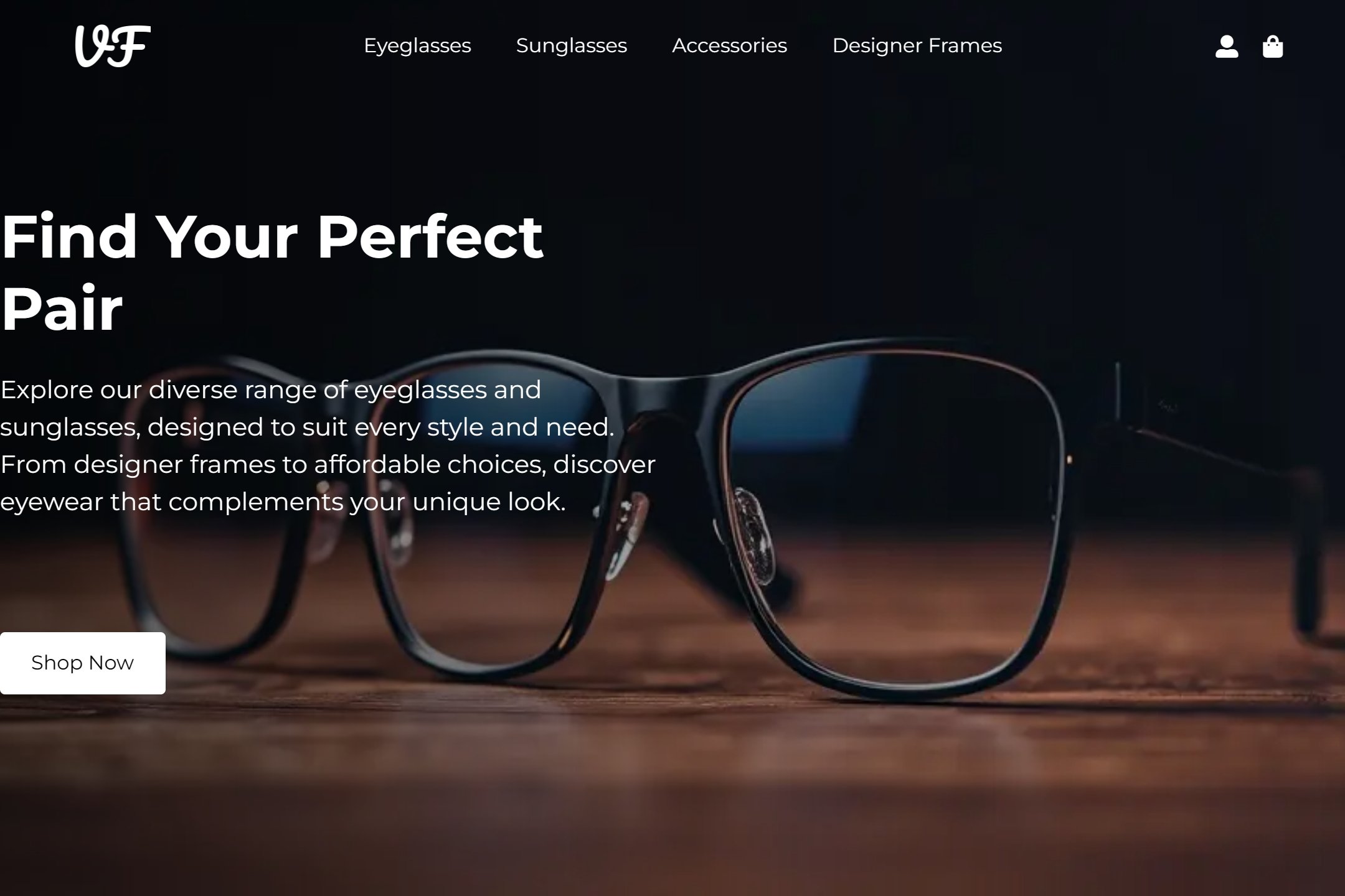 Eyeglasses store website template