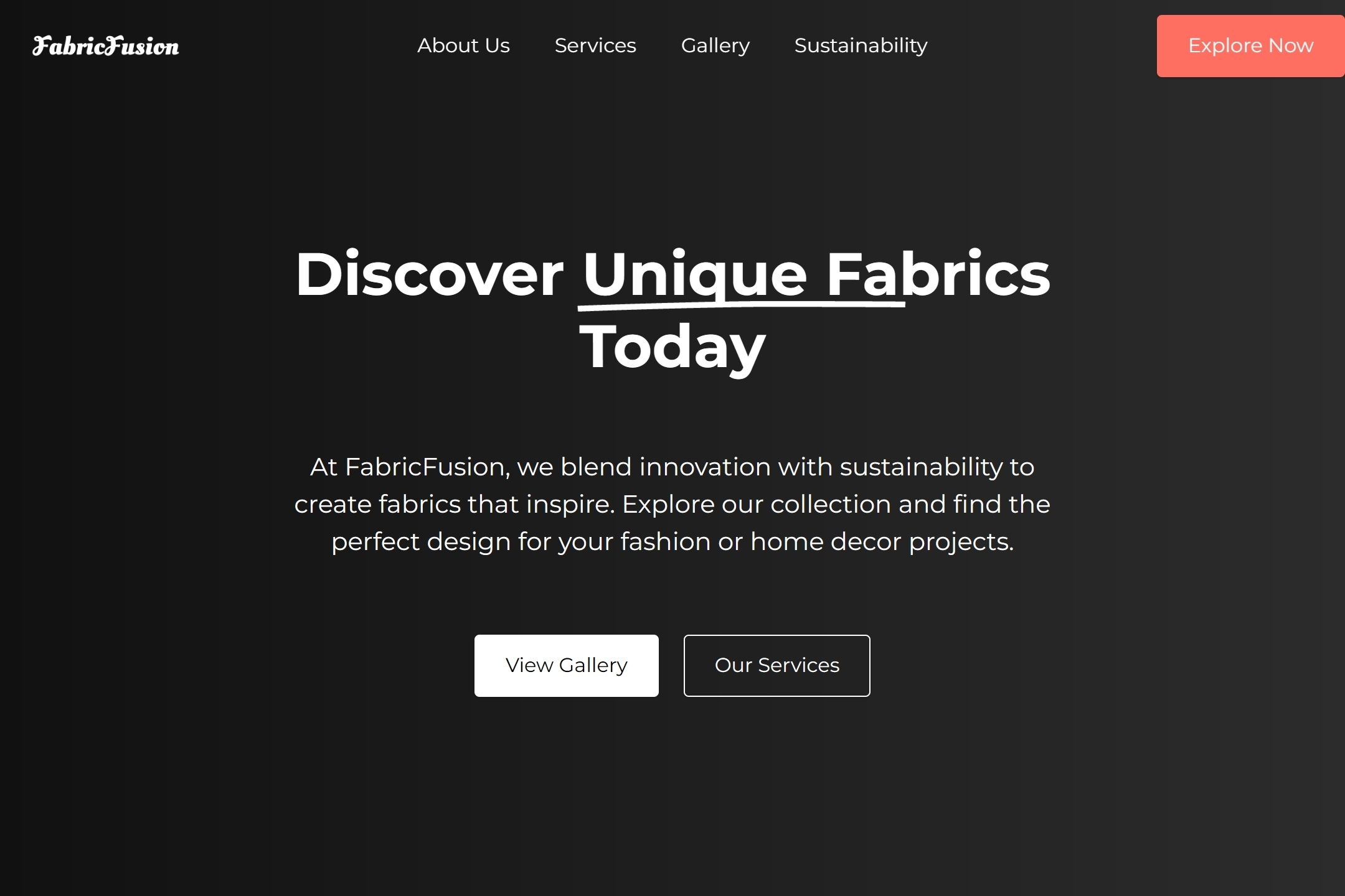 Fabric designer website template