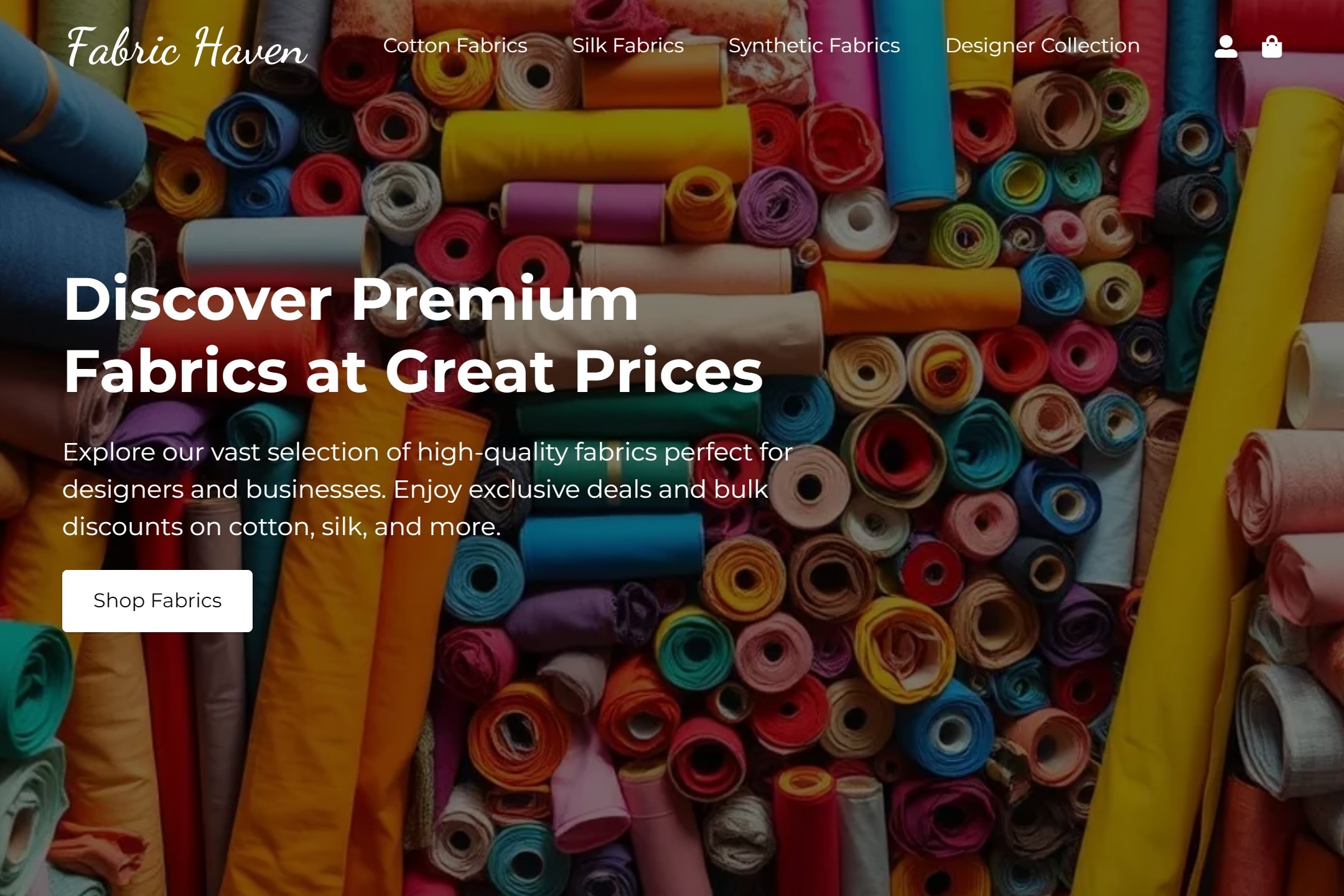 Fabric wholesaler website template