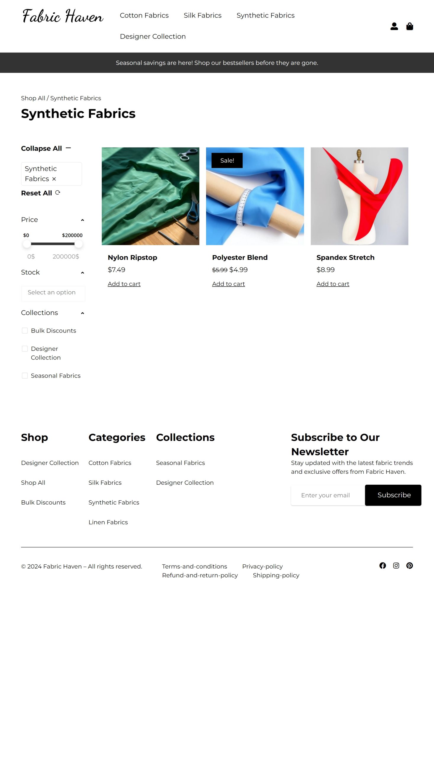 Synthetic Fabrics