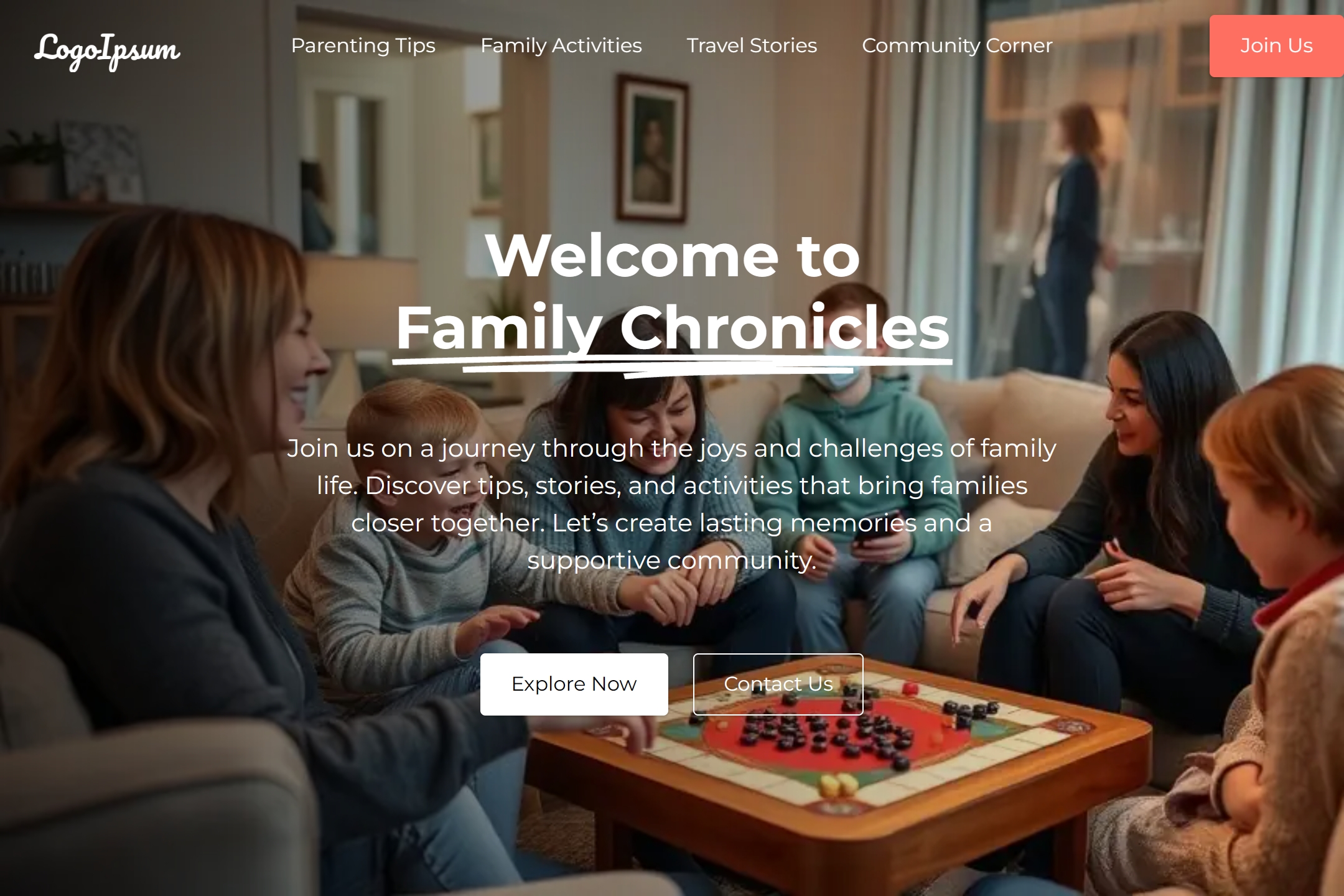 Family blog website template