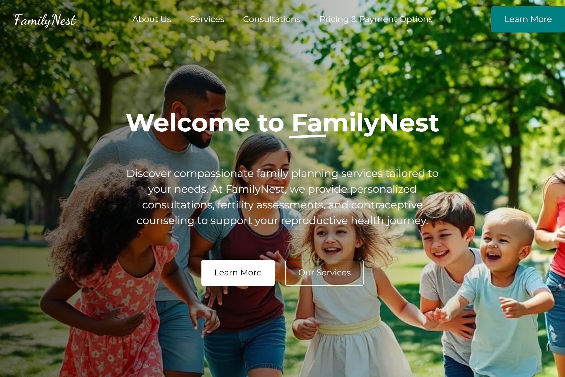 Family planning doctor website template