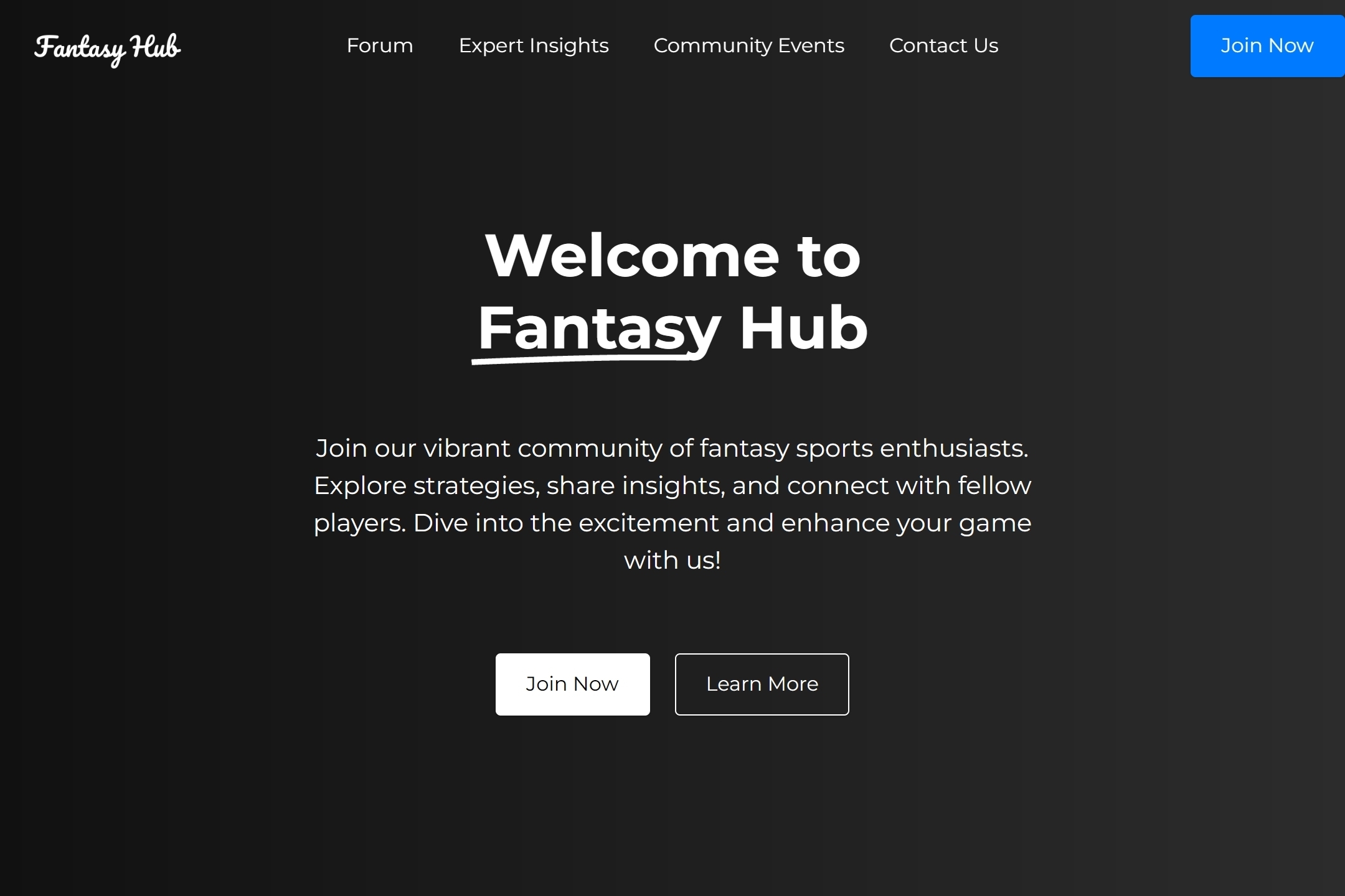 Fantasy sports league forum website template
