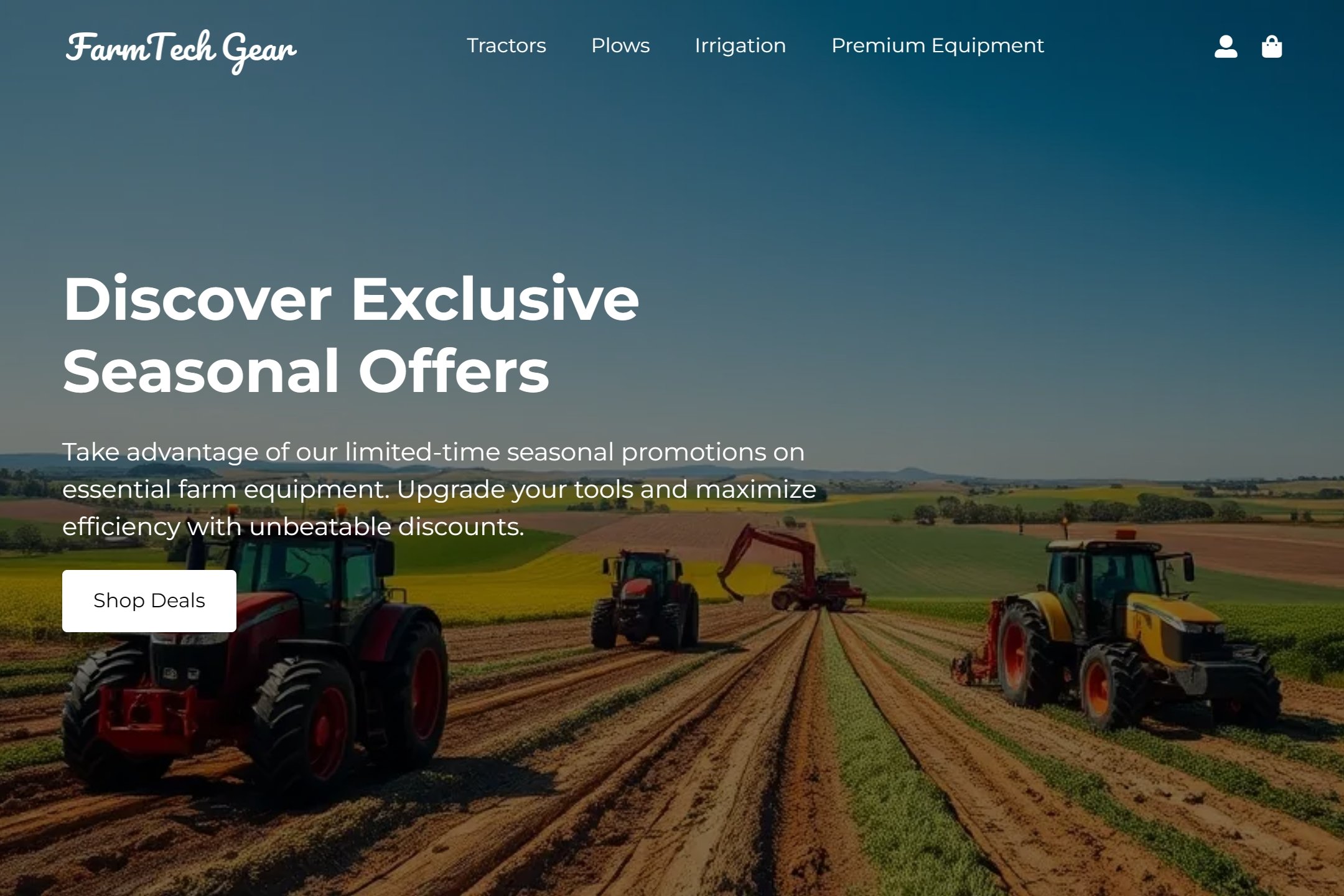 Farm equipment supplier website template