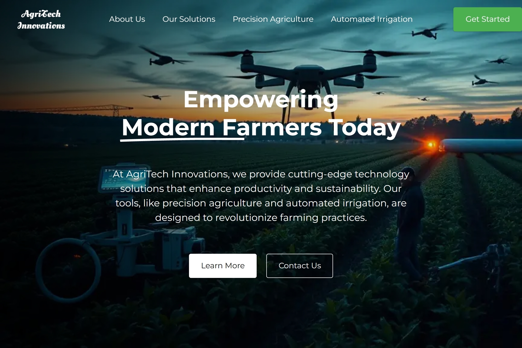 Farm tech company website template