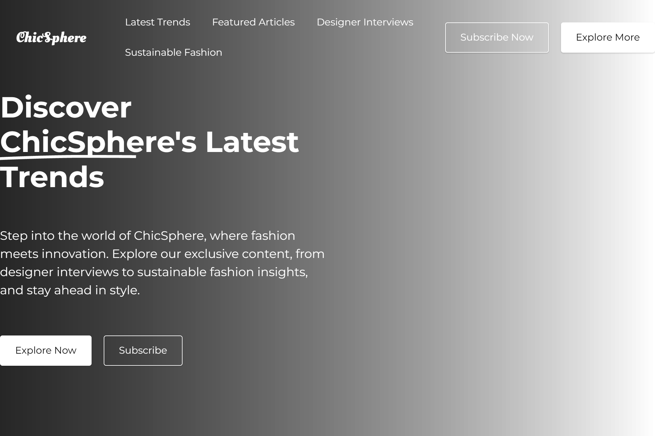 Fashion magazine website template