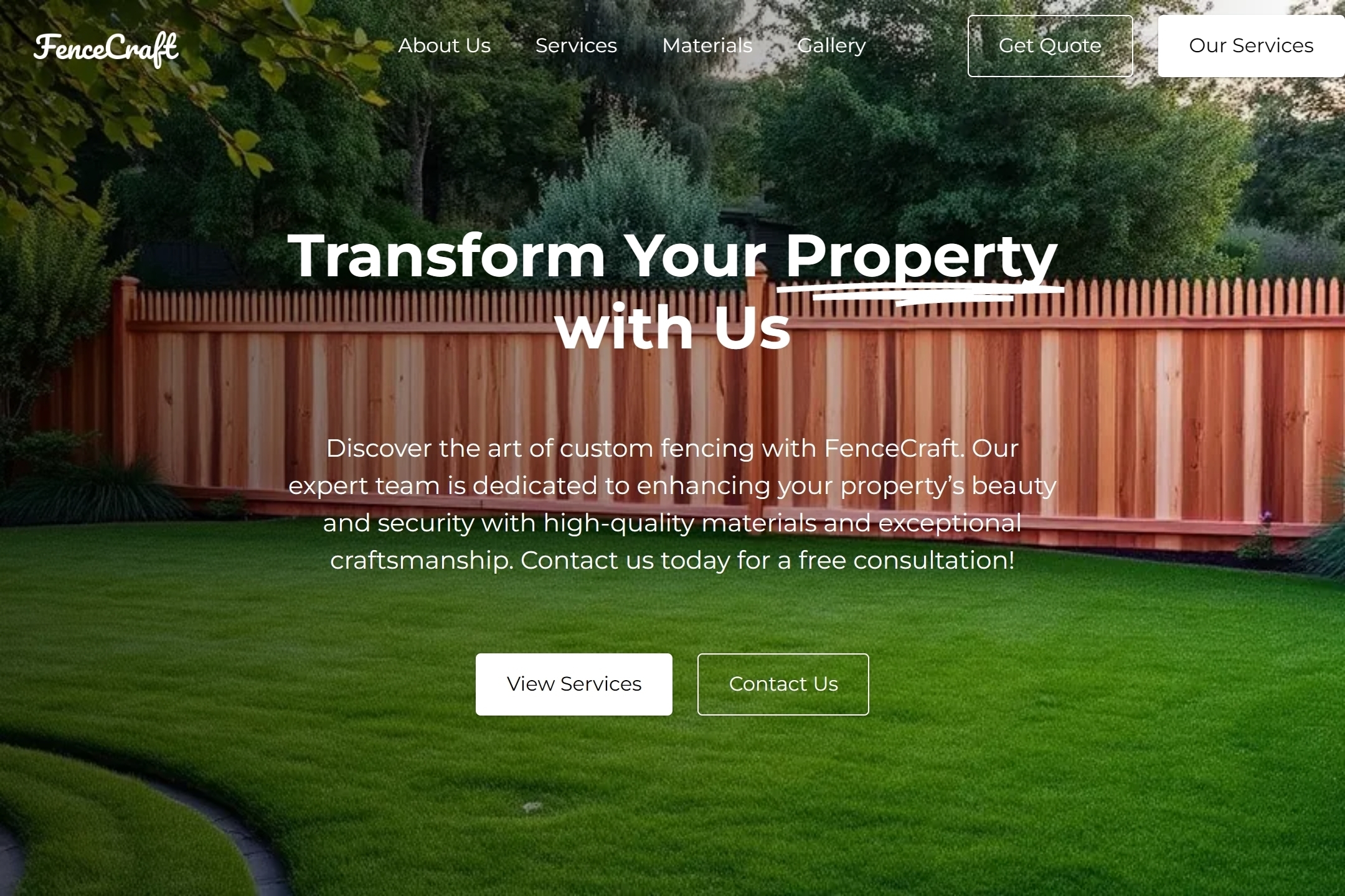 Fence contracting firm website template