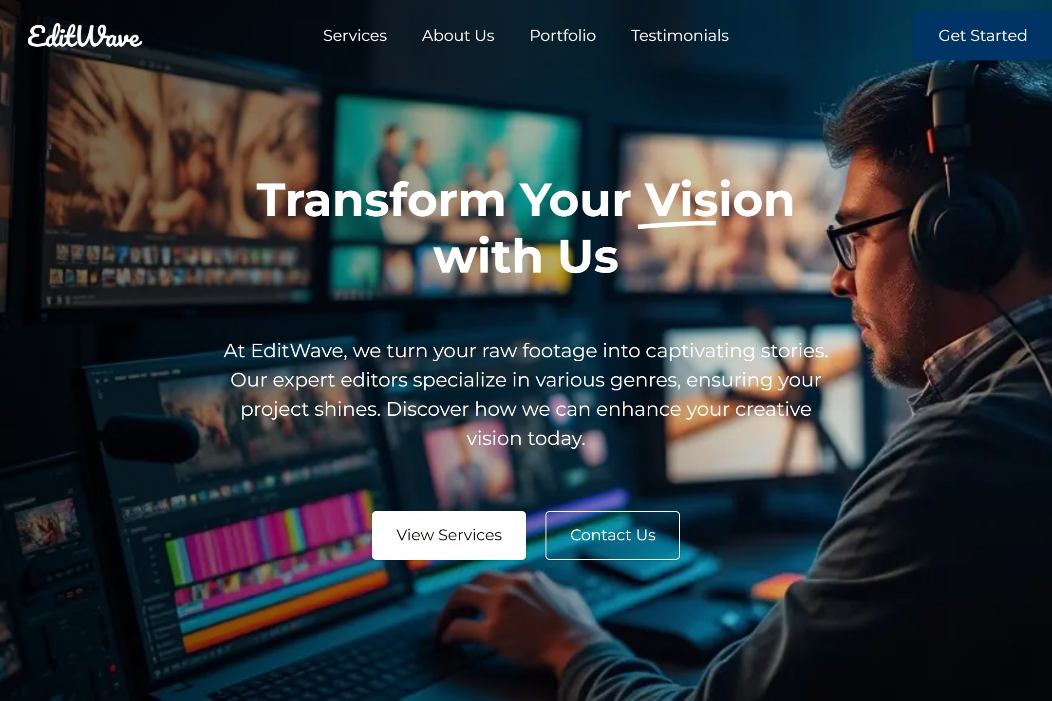 Film editor website template