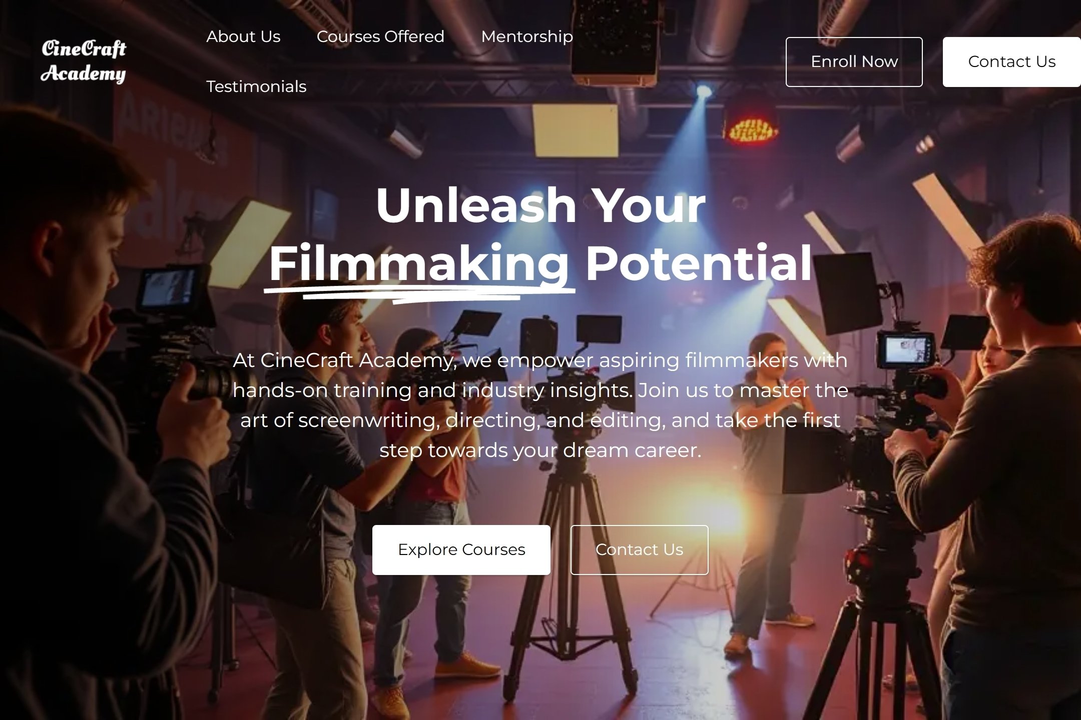 Film School website template