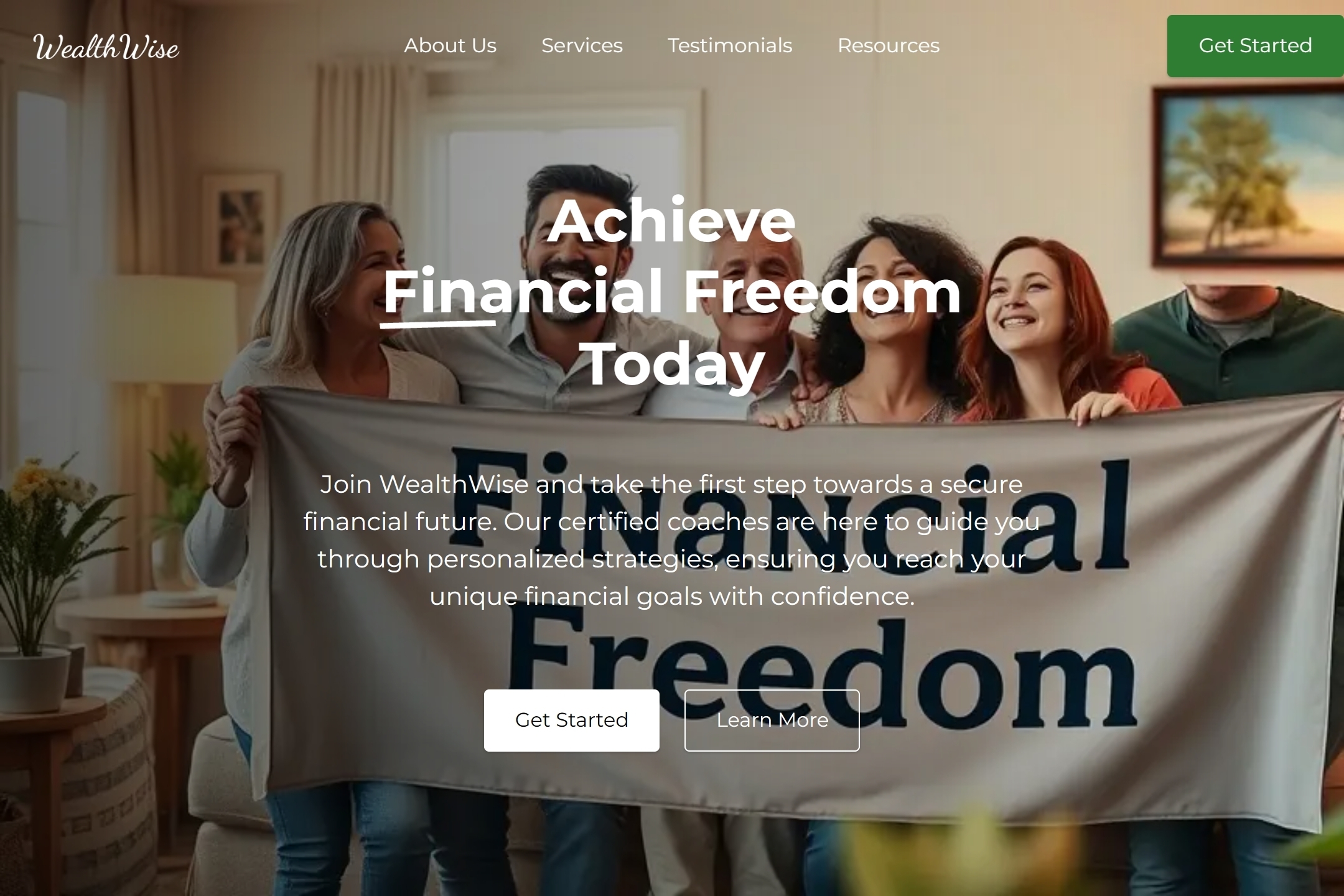 Financial coach website template