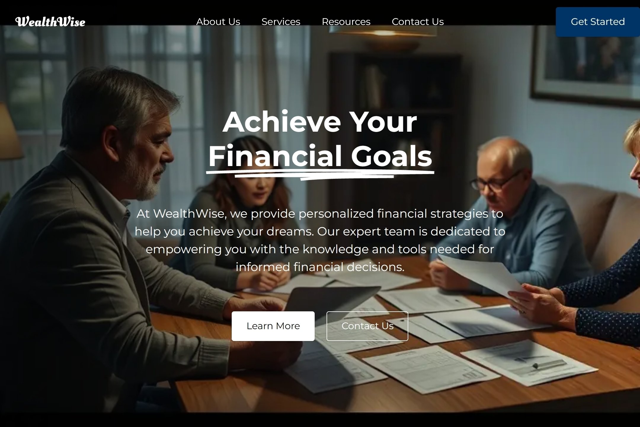 Financial planner website template