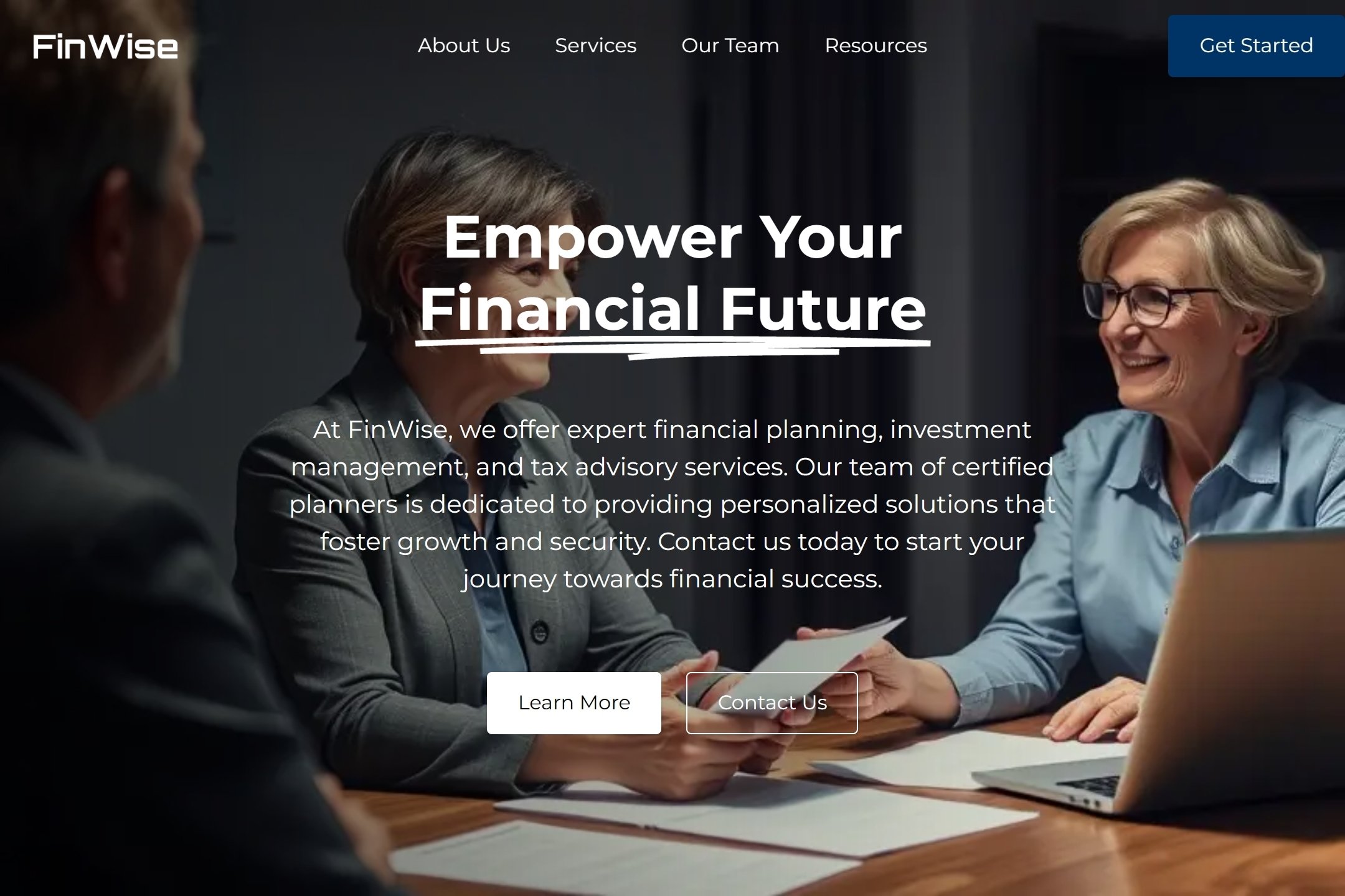 Financial services company website template