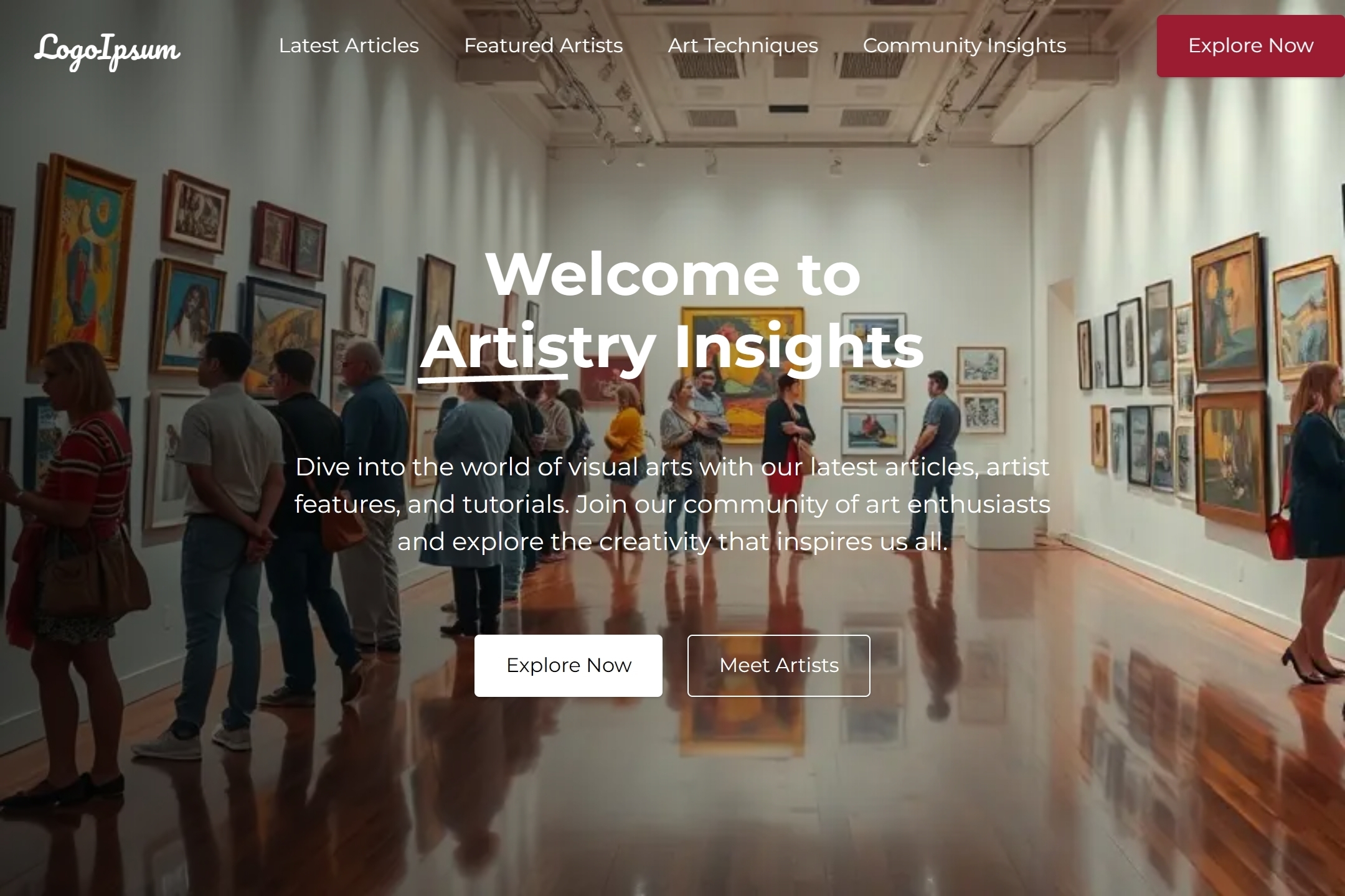 Fine arts blog website template