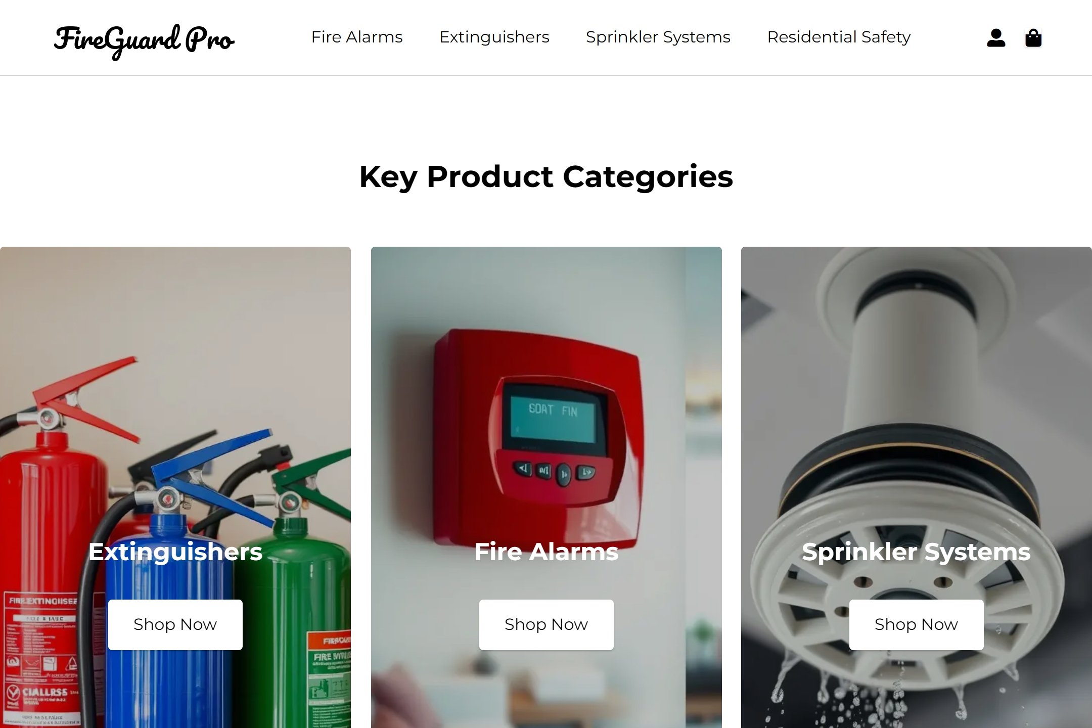 Fire protection system supplier website template