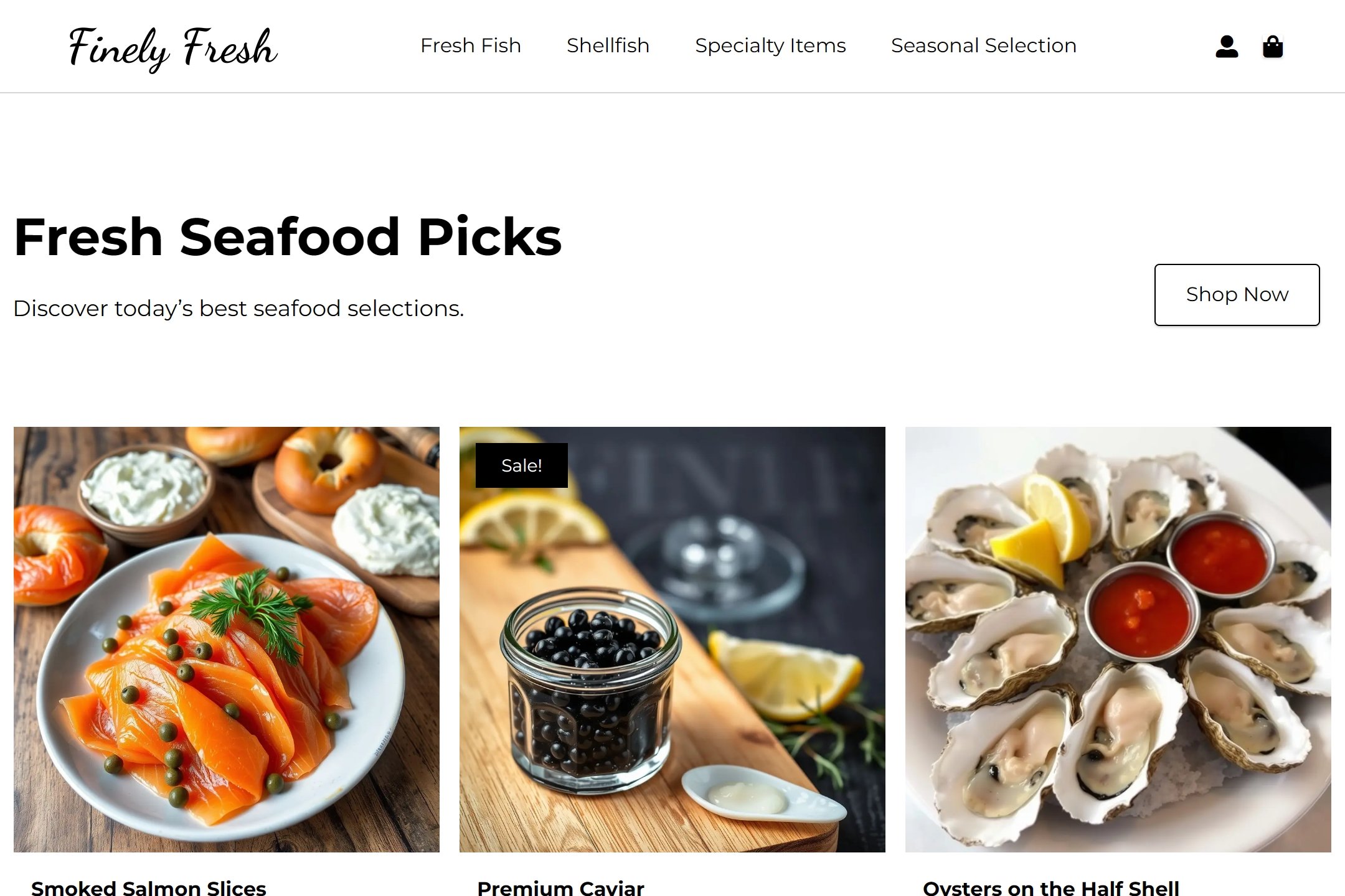 Fish market website template