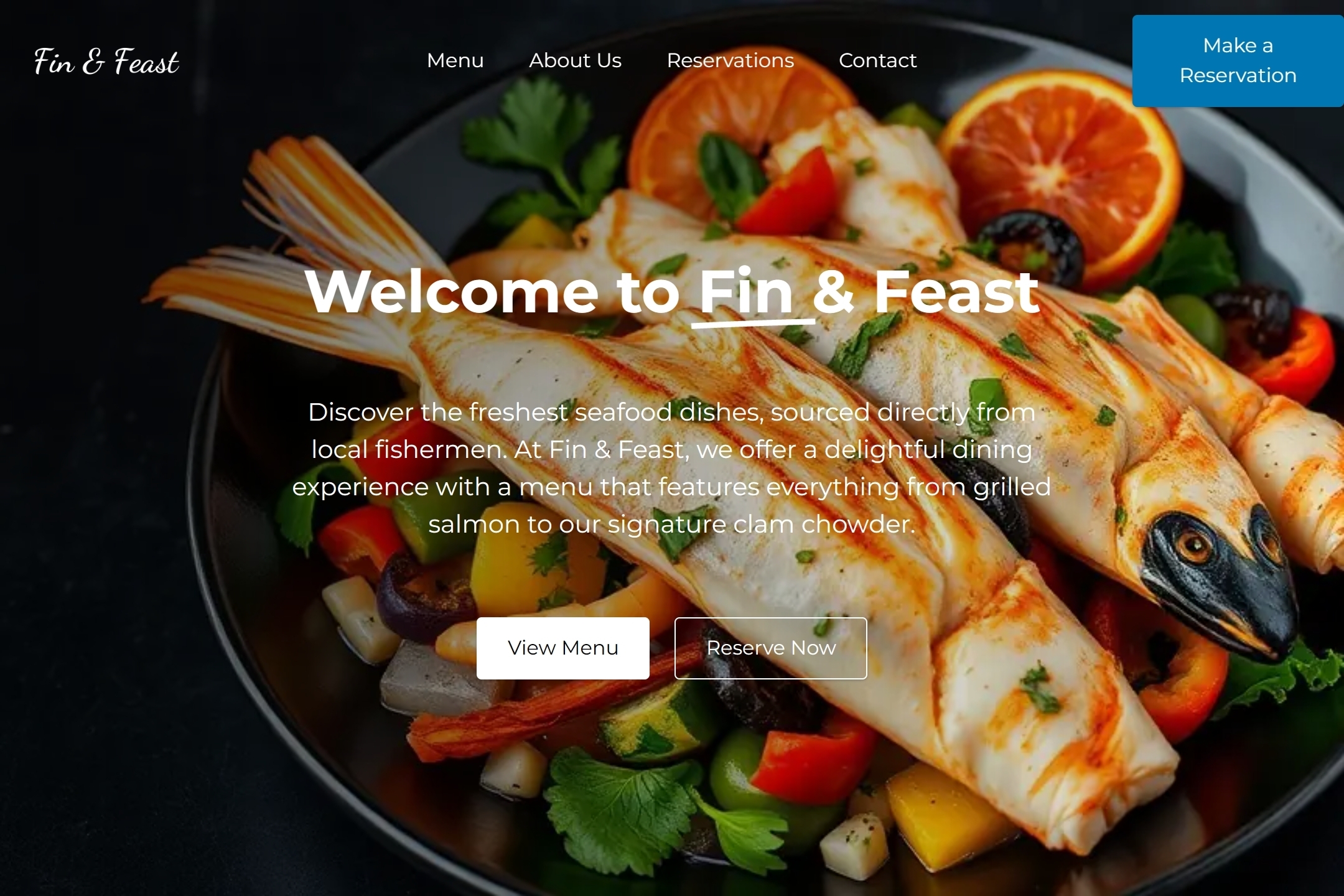 Fish restaurant website template