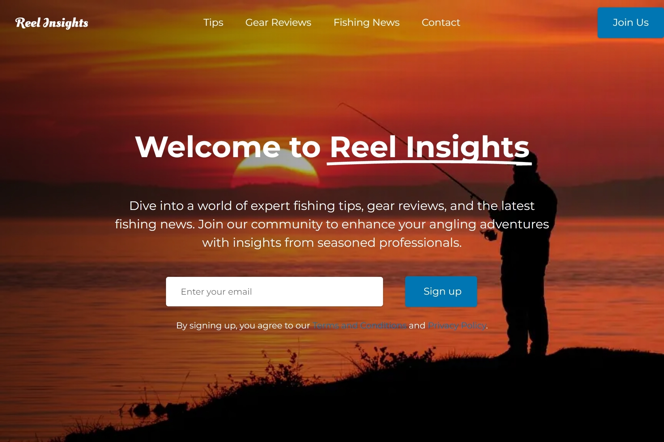 Fishing blog website template