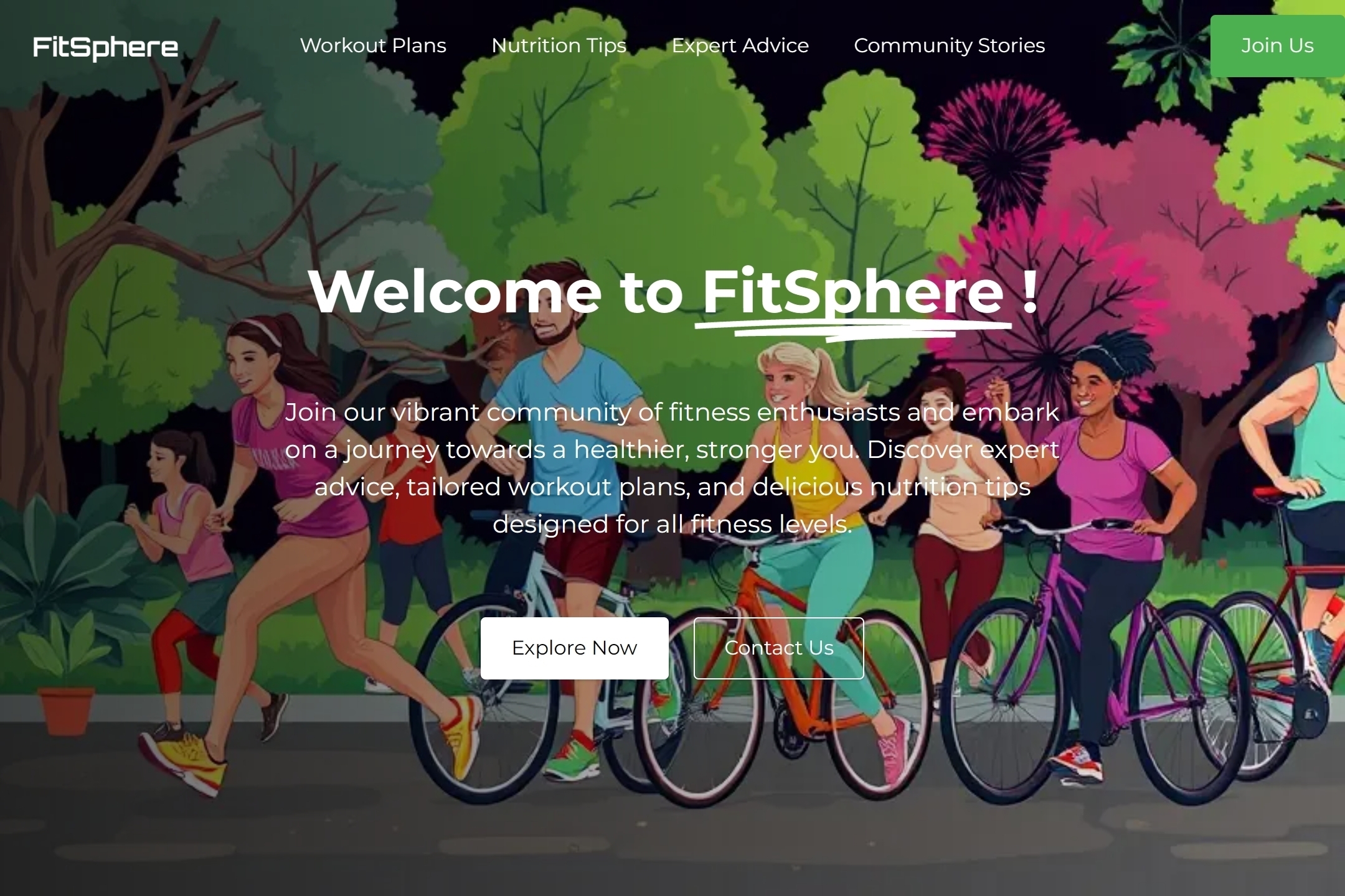 Fitness blog website template