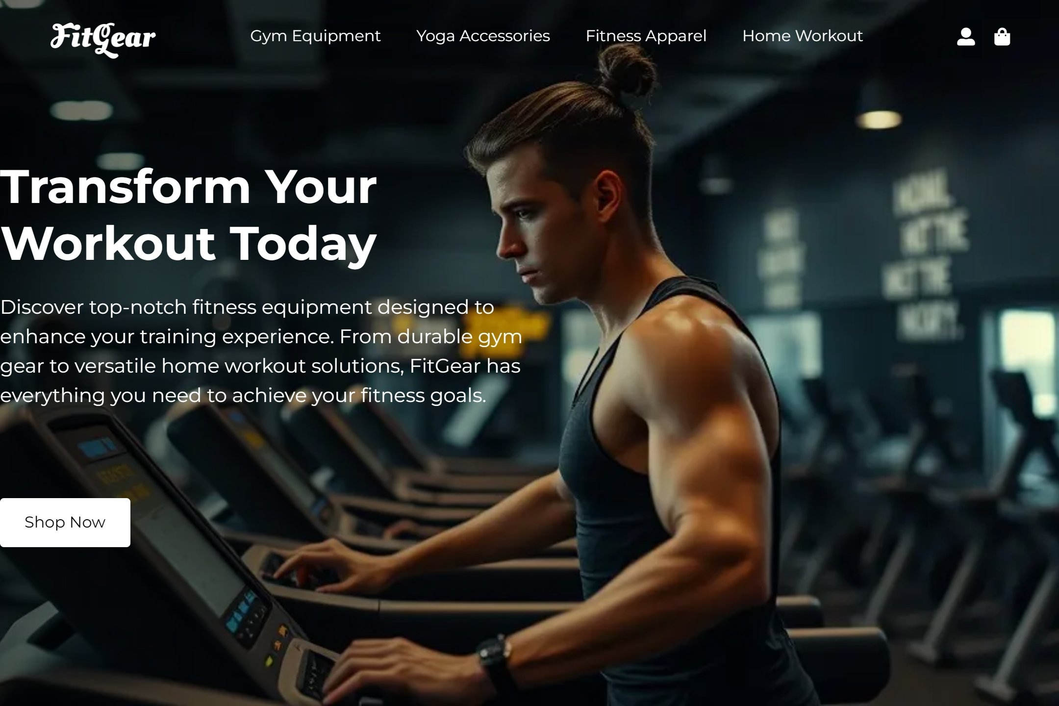 Fitness equipment store website template