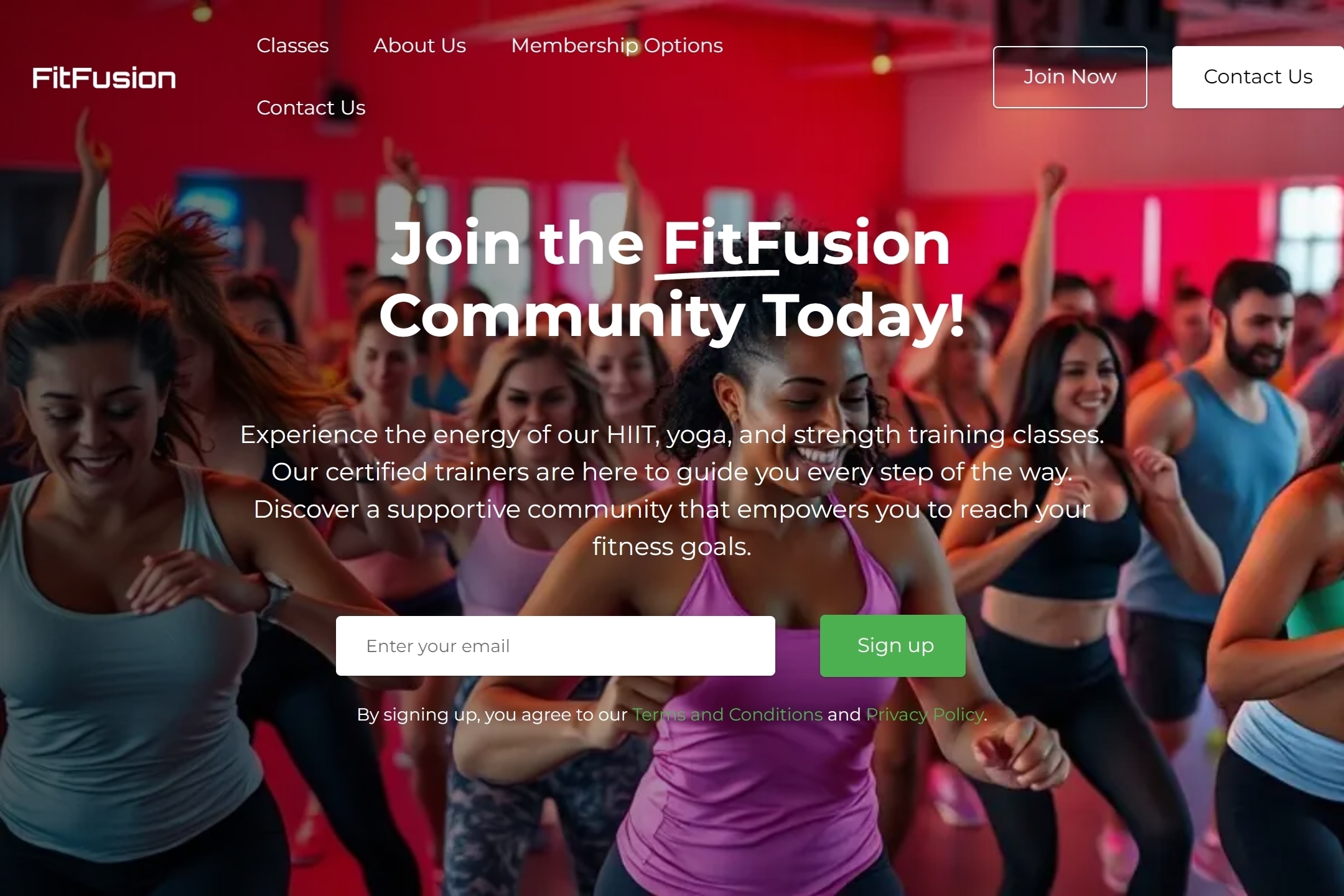 Fitness group website template