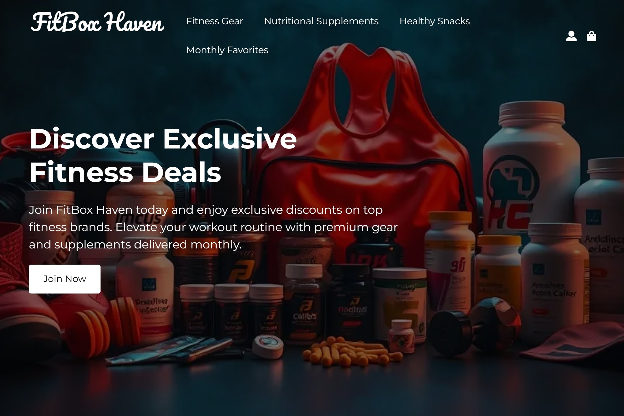 Fitness subscription box website template
