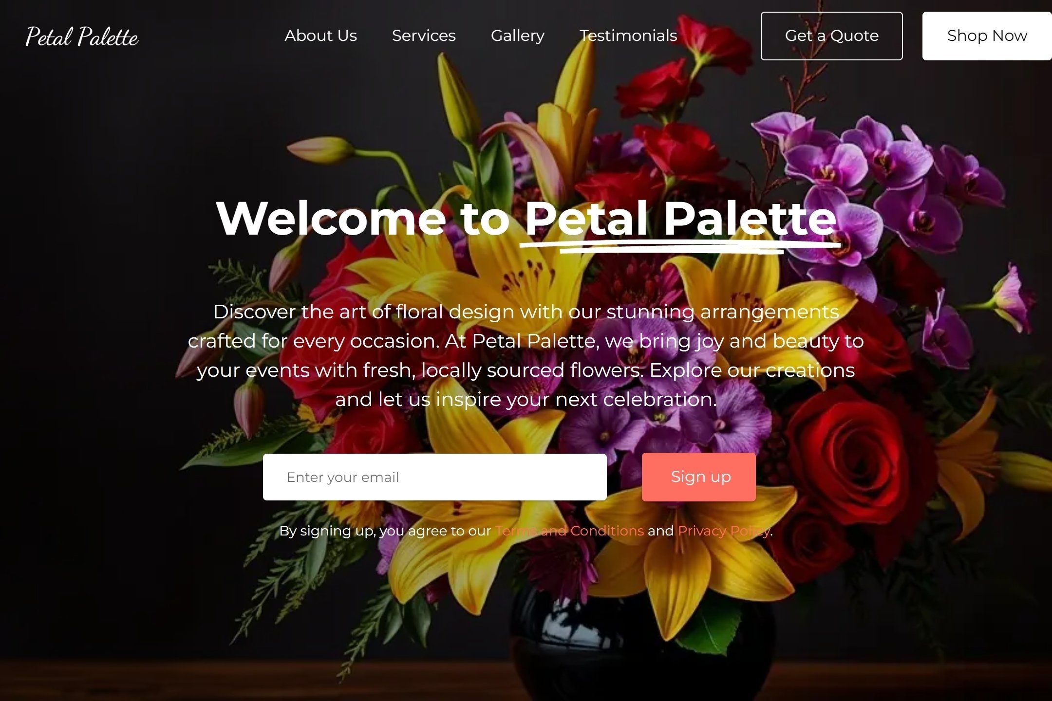 Flower shop website template