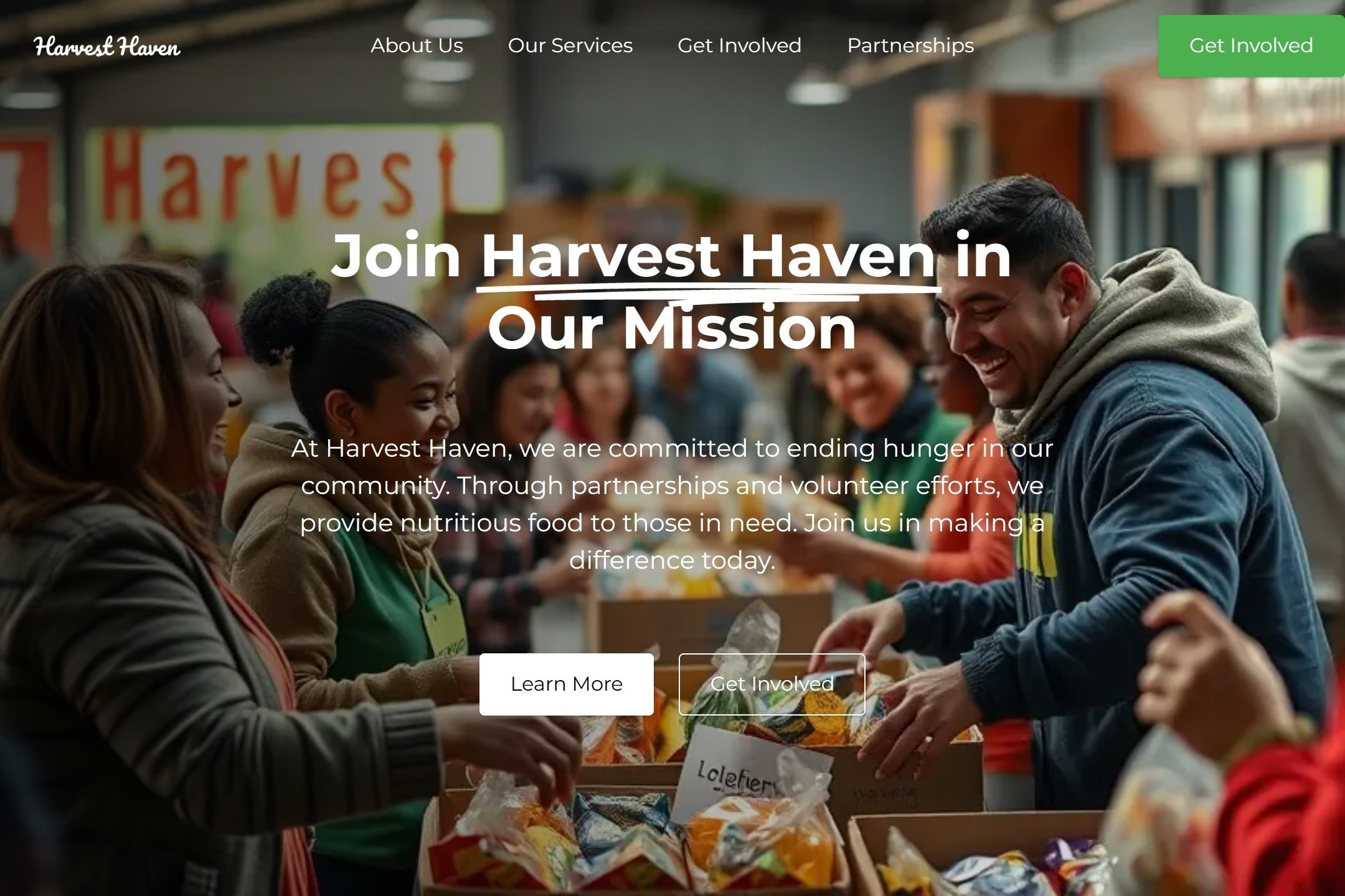 Food bank website template