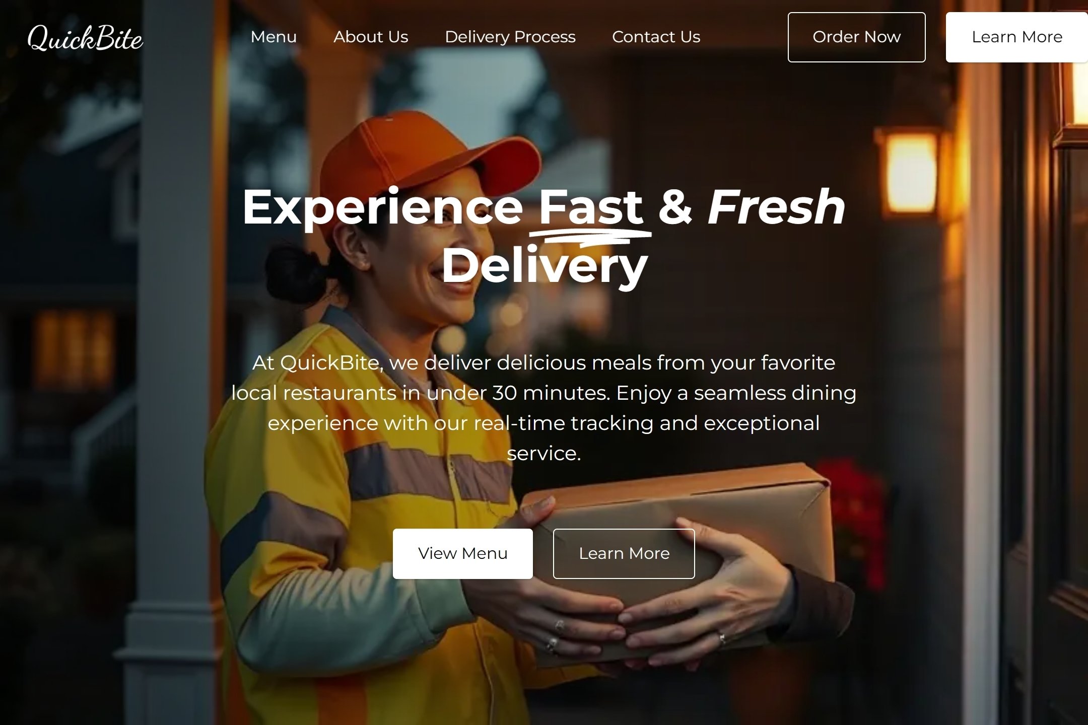 Food delivery service website template