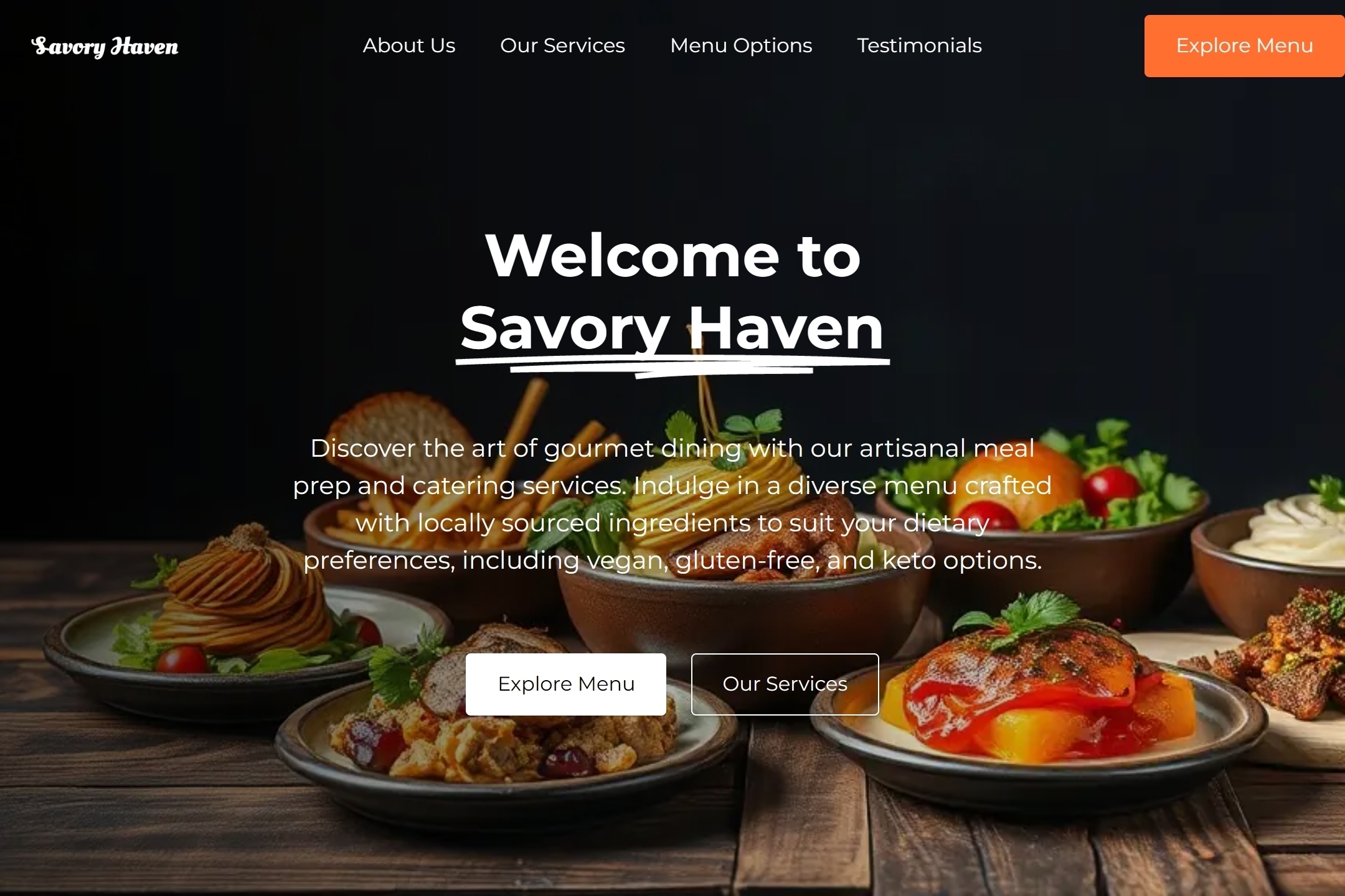 Food kitchen website template