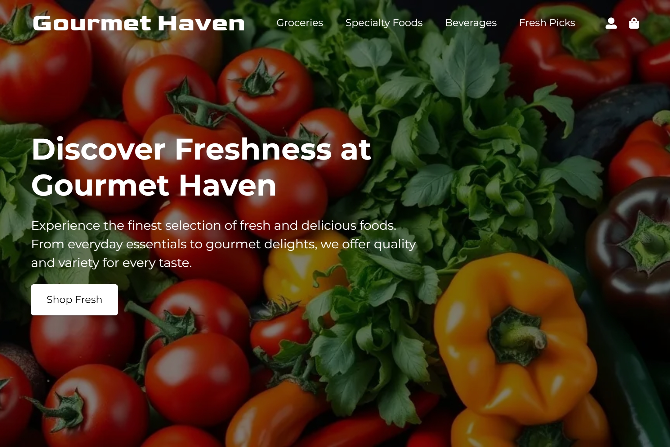Food shop website template