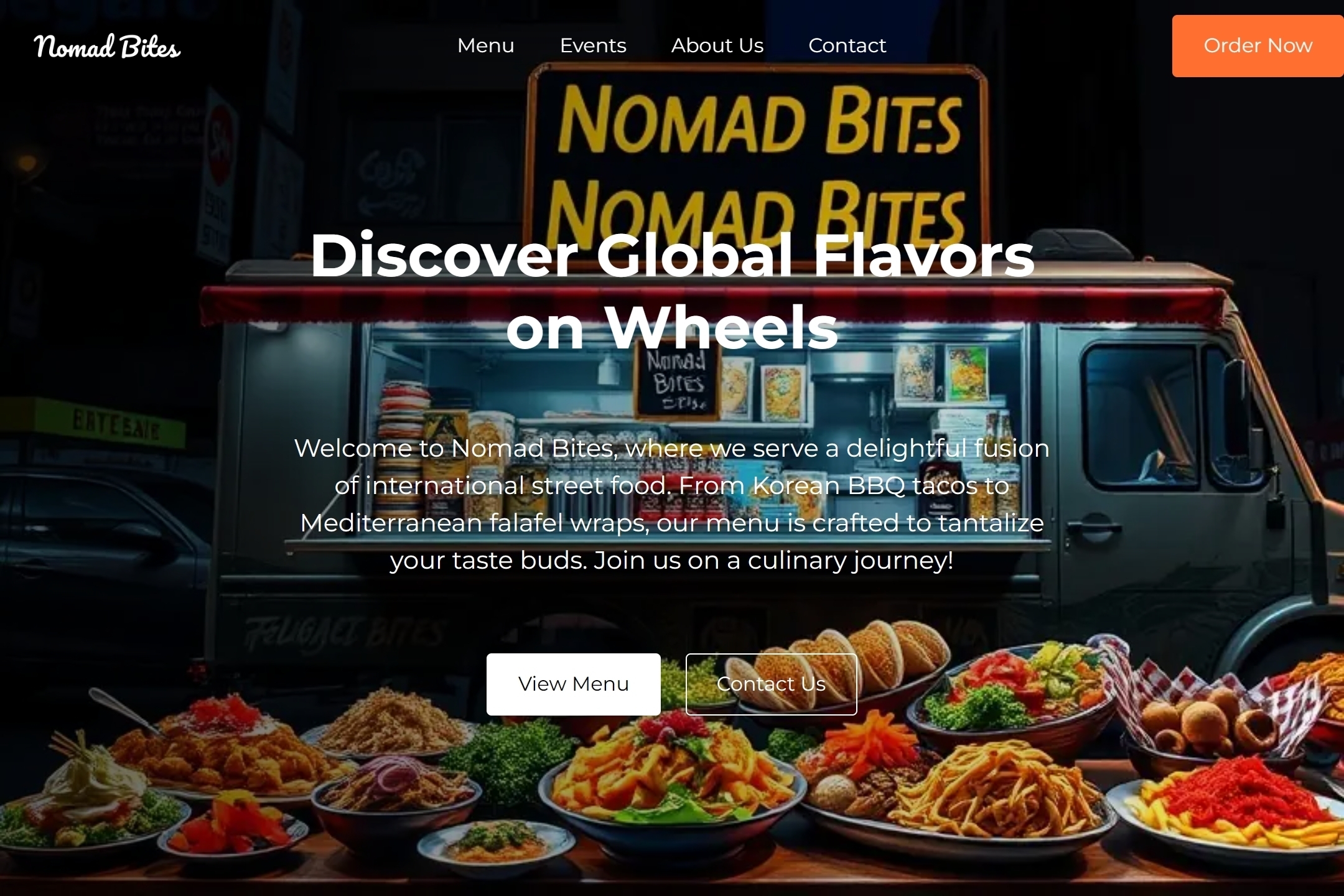 Food truck website template