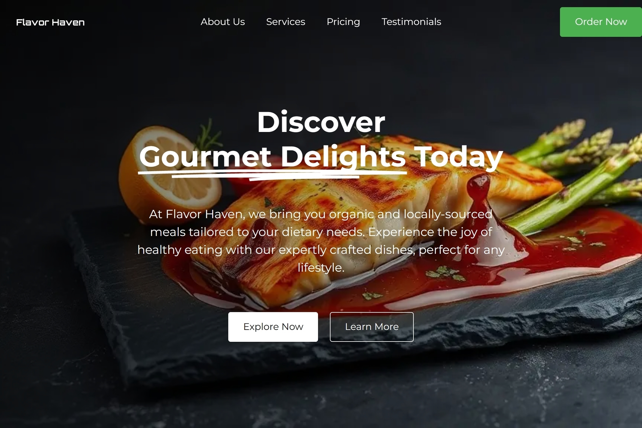 Food website template