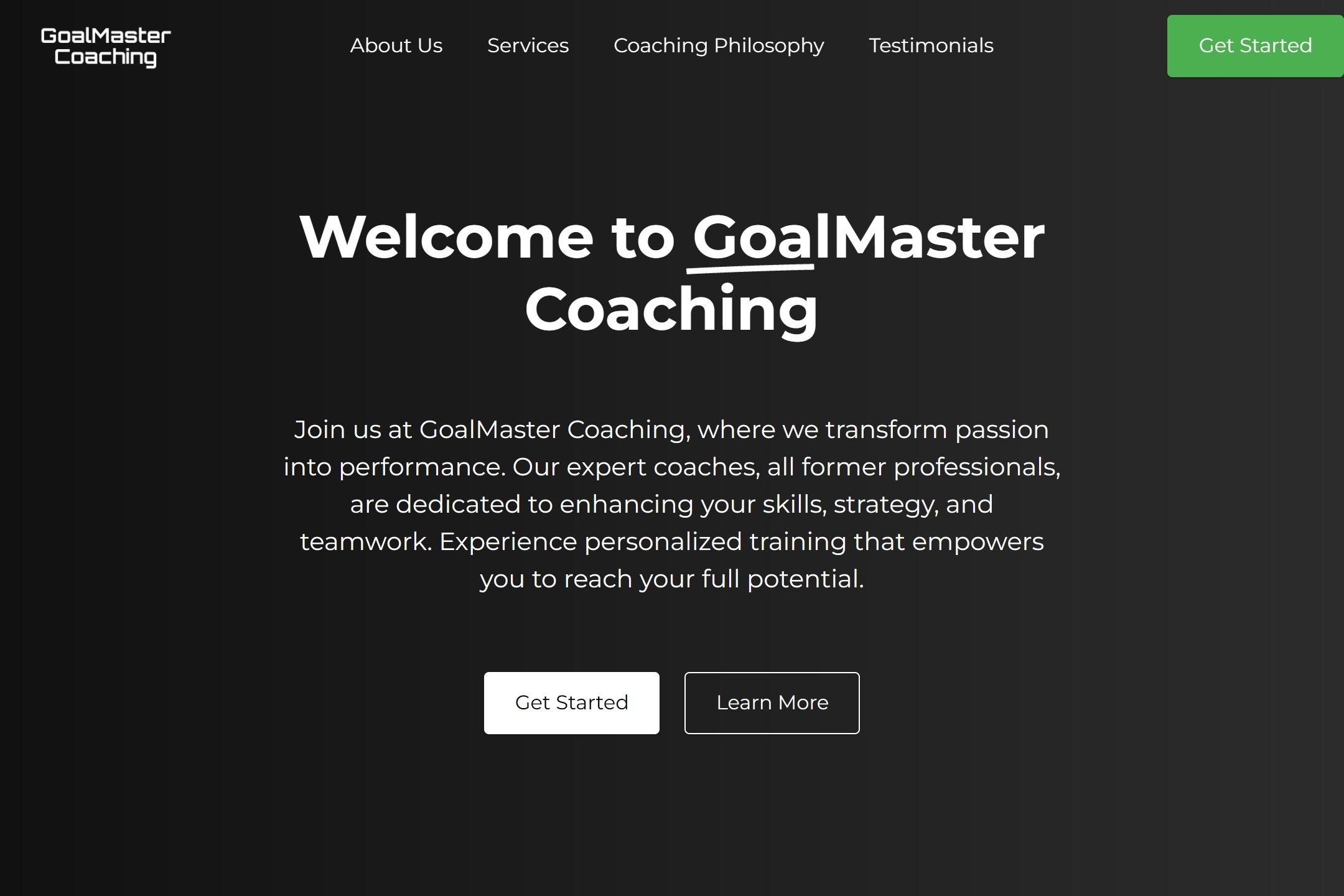 Football coach website template