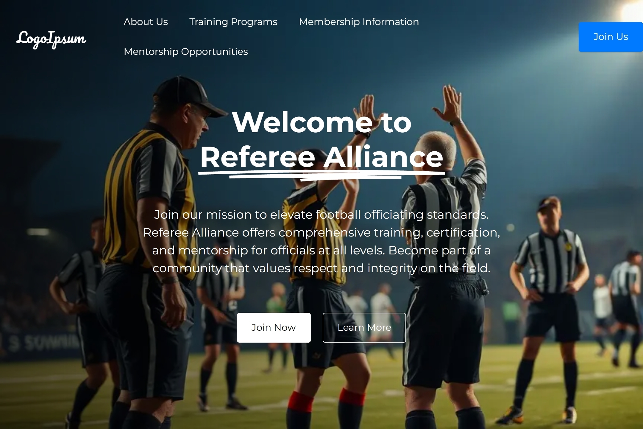 Football Officials Association website template
