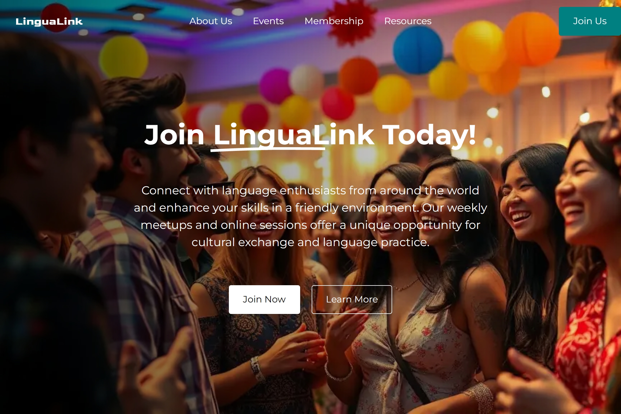 Foreign language exchange group website template