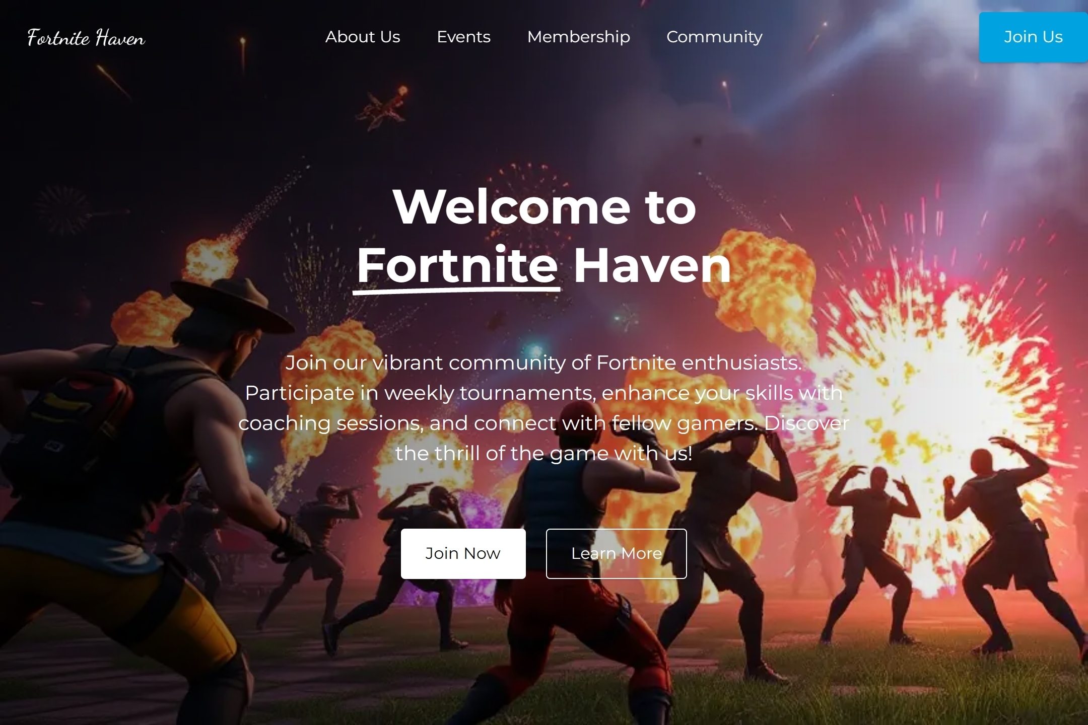Fortnite club website template