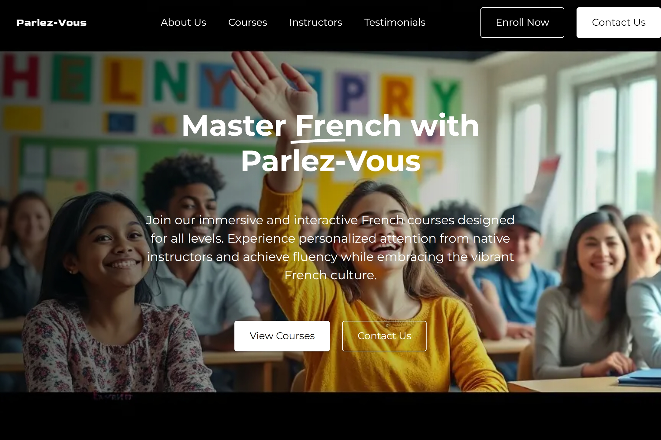 French language school website template