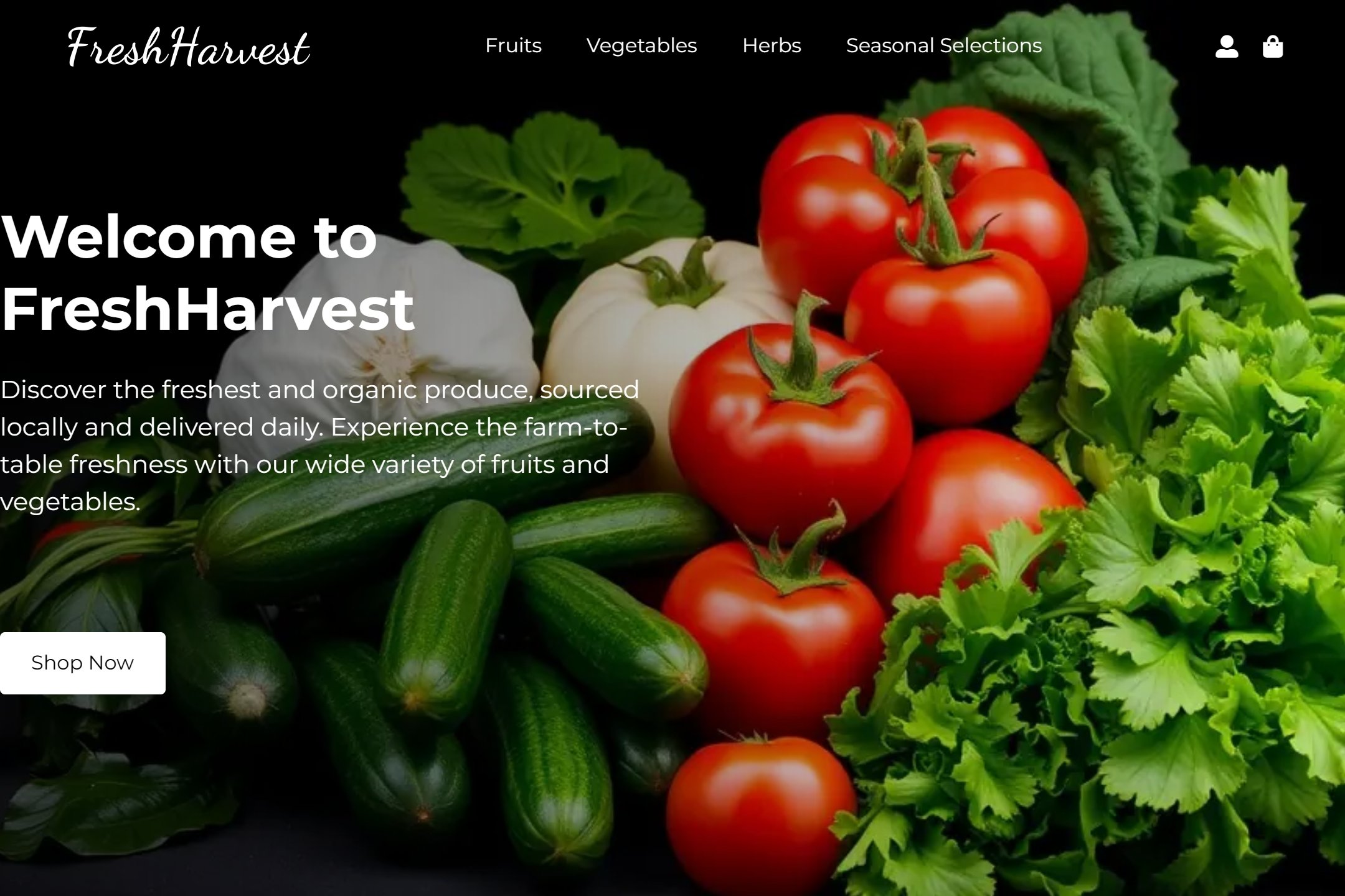 Fruit and vegetable shop website template