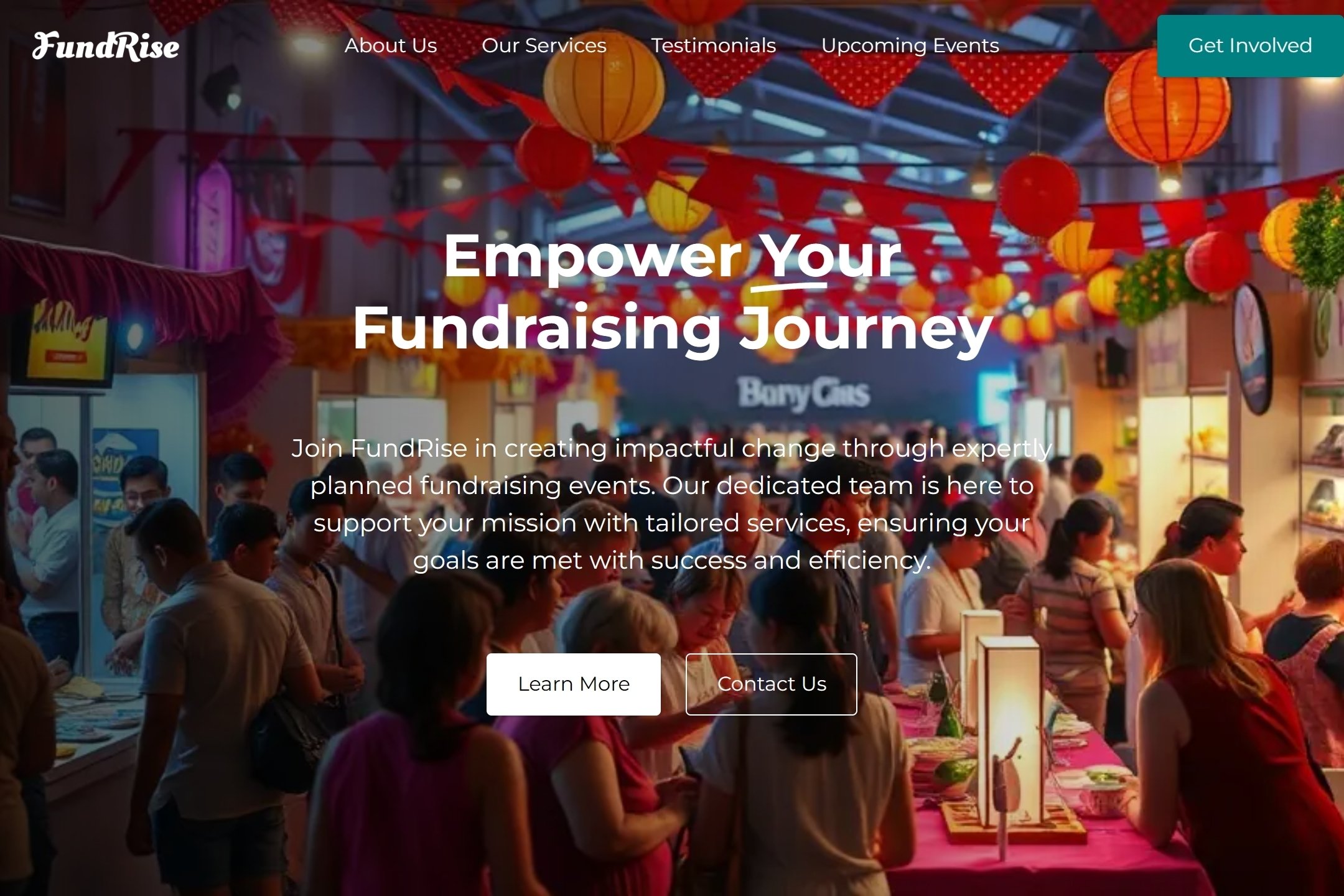 Fundraising event website template